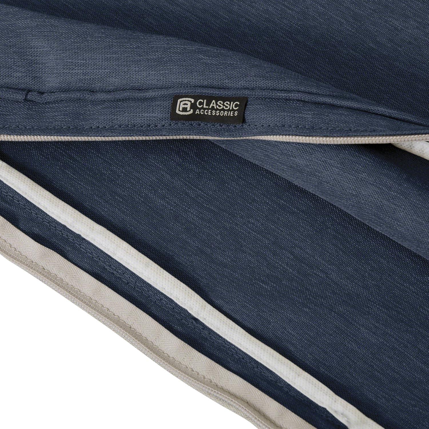 Classic Accessories Montlake Fade Safe Heather Indigo Round Outdoor Seat Cushion