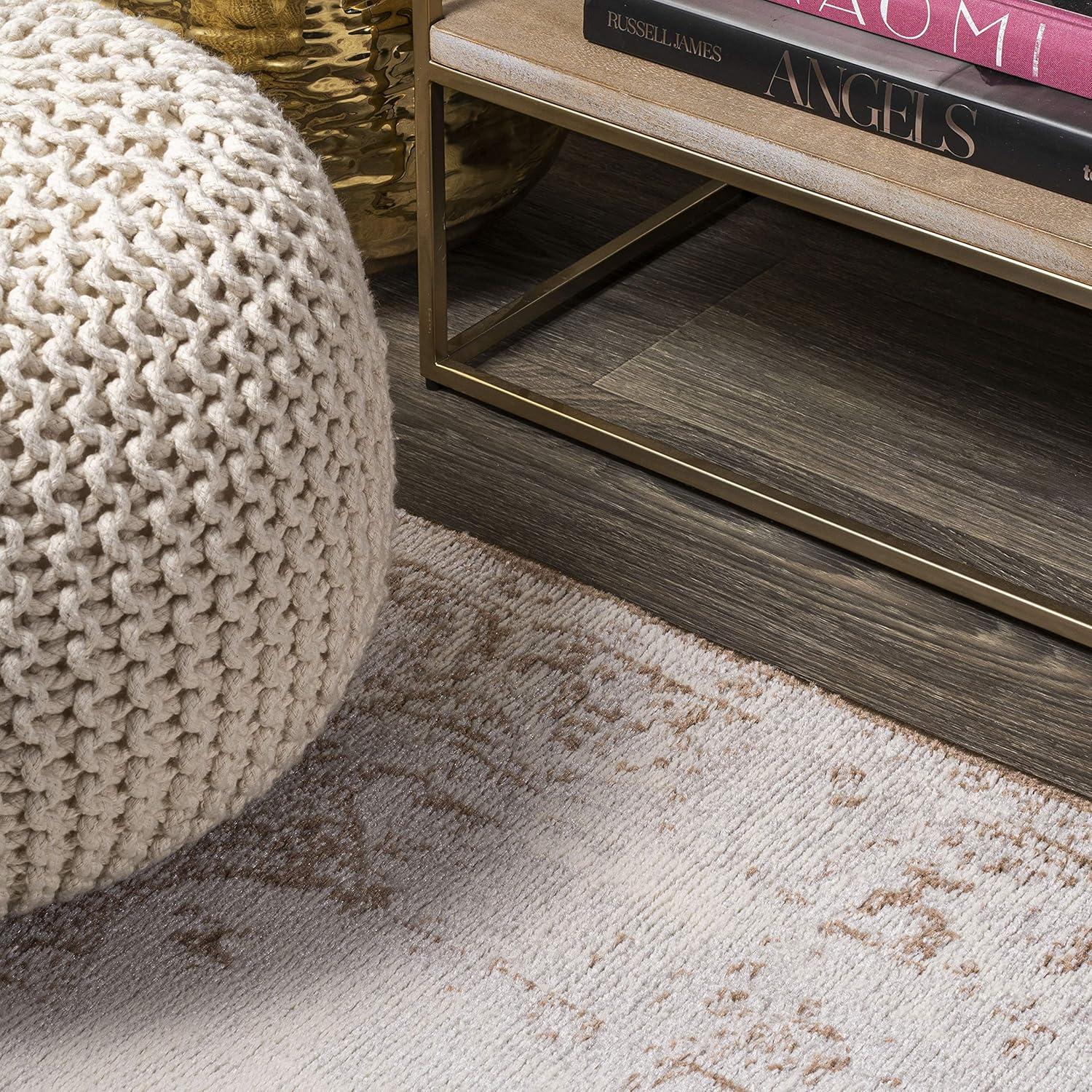 2'x8' Rosalia Cottage Medallion Runner Rug, Brown/Cream - JONATHAN Y