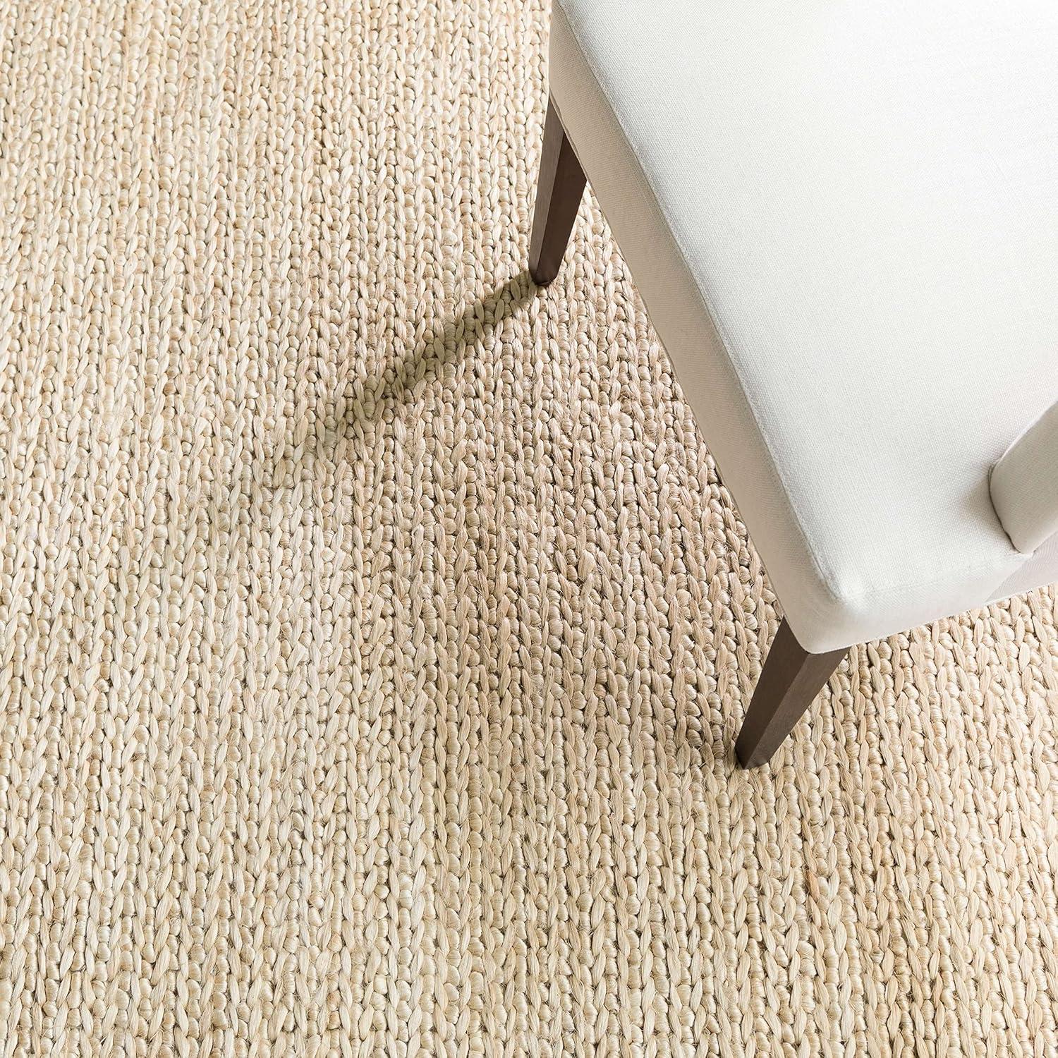 Bleached Oak Hand-Braided Cotton Jute 2' x 3' Rug