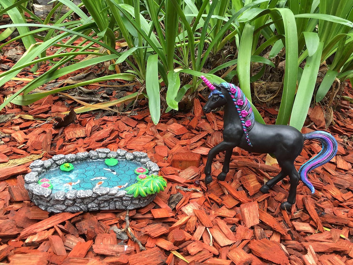 KOI Miniature Pond -  Koi Pond for a Fairy Garden.  A Miniature Pond for a Miniature Fairy Garden and Enchanted Garden Accessories by GlitZGlam