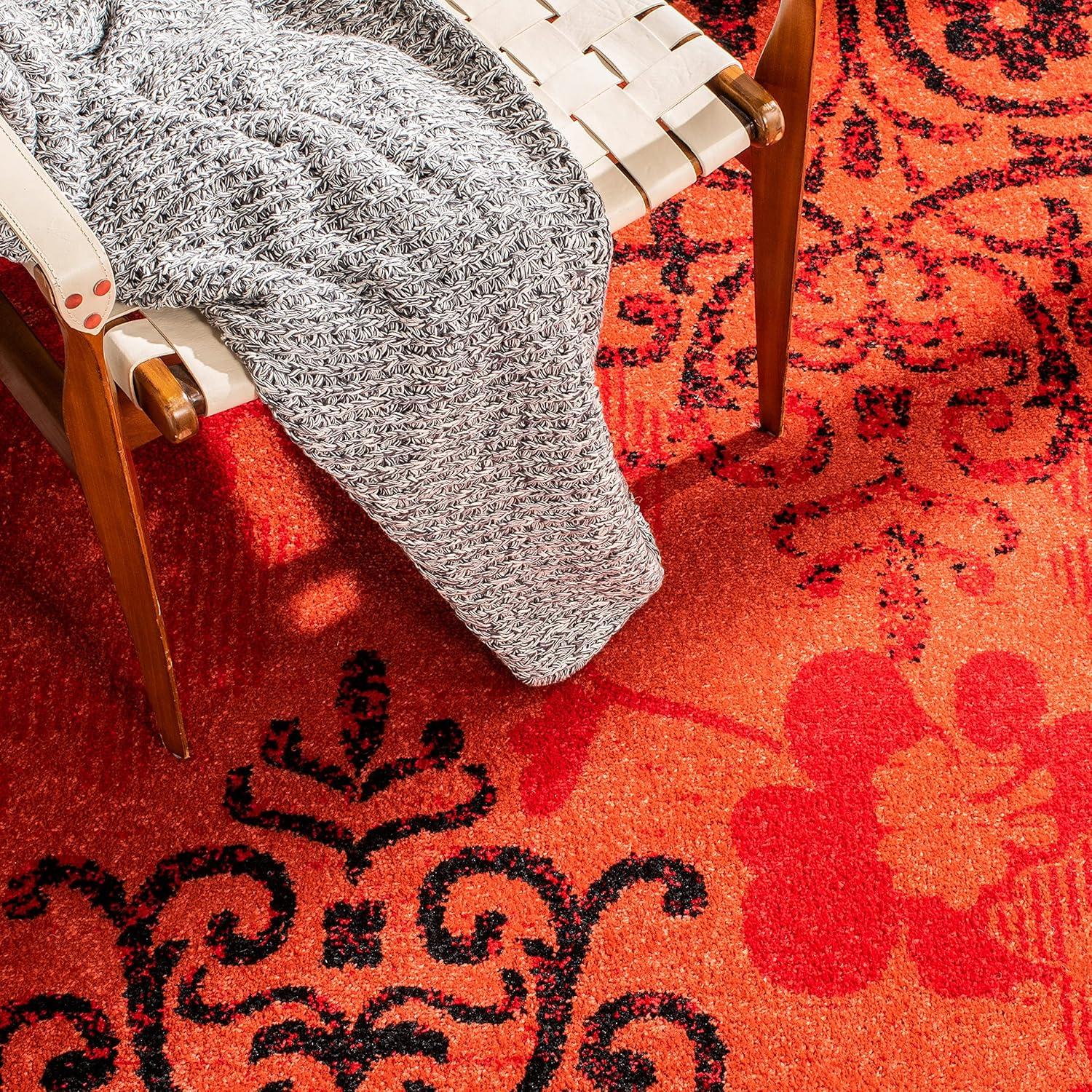 SAFAVIEH Adirondack Hortense Floral Area Rug, Red/Black, 4'5" x 6'5"