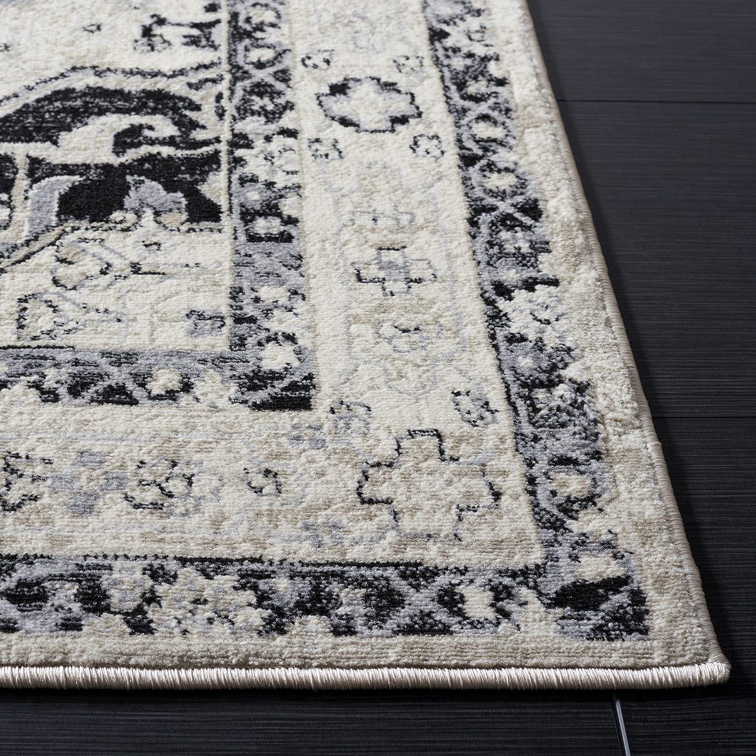 SAFAVIEH Brentwood Cedric Traditional Area Rug, 3' x 5', Ivory/Black