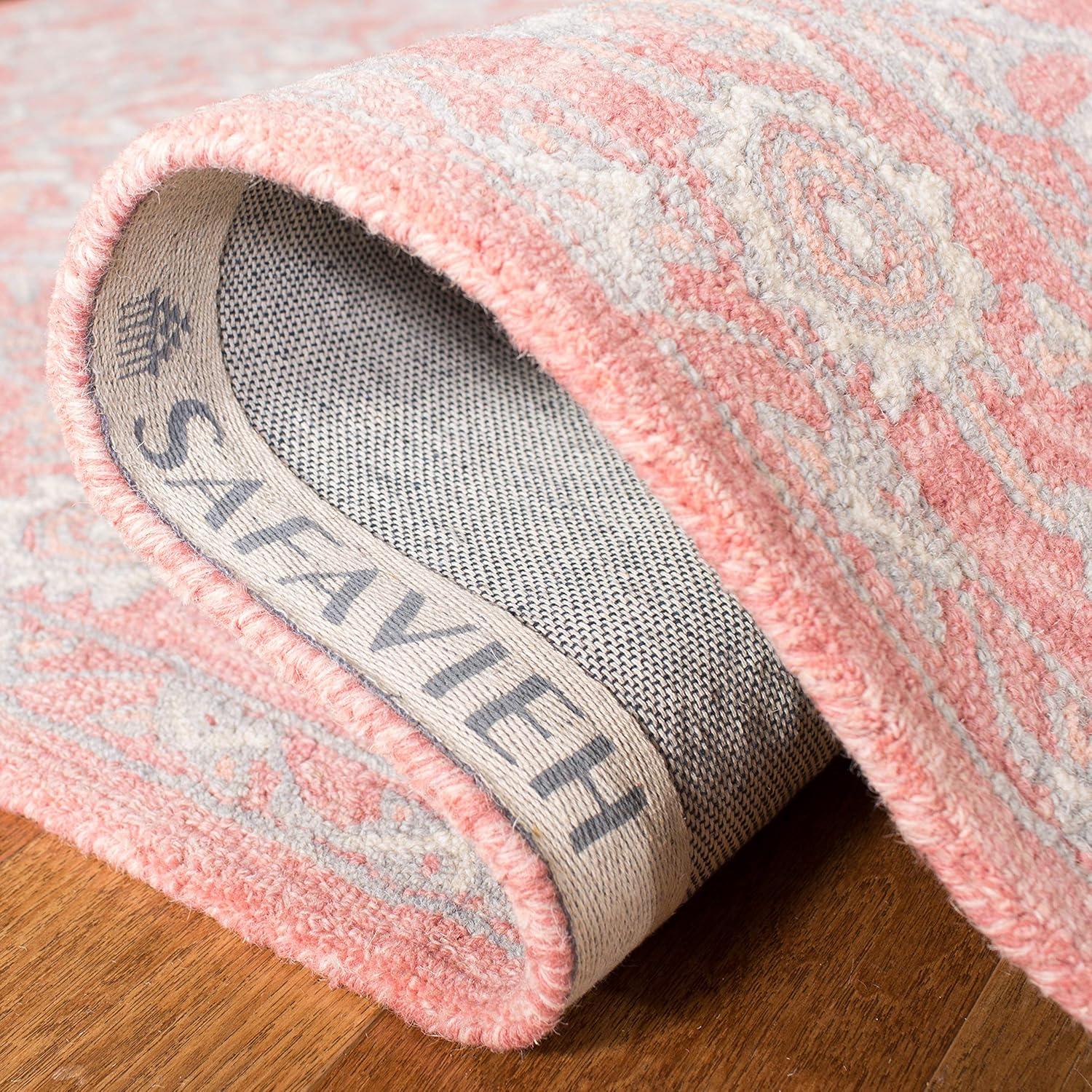 SAFAVIEH Micro-Loop Britton Oriental Area Rug, Pink/Ivory, 2'6" x 4'