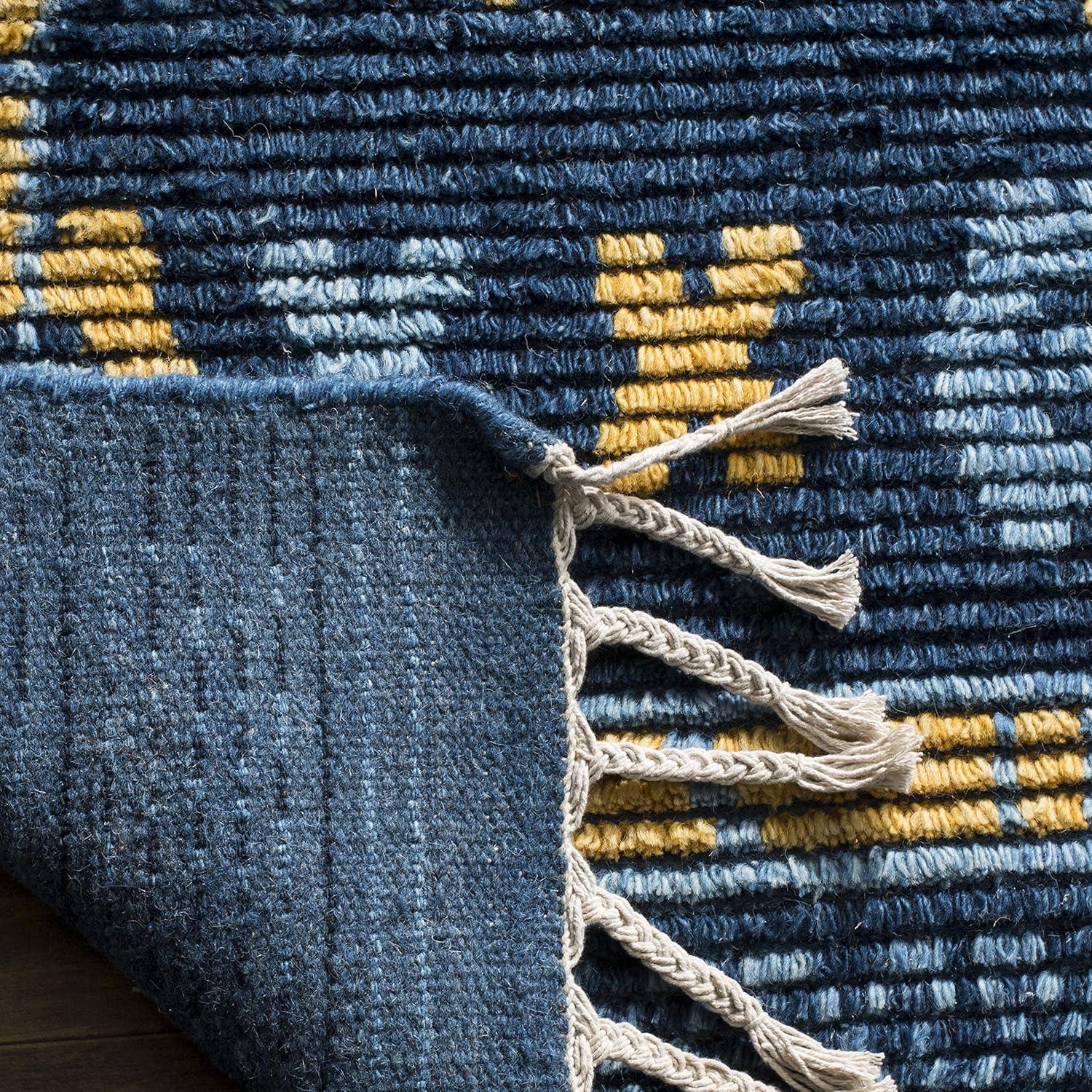 Kenya KNY112 Hand Knotted Area Rug - Blue/Gold - 8'9"x11'9" - Safavieh.