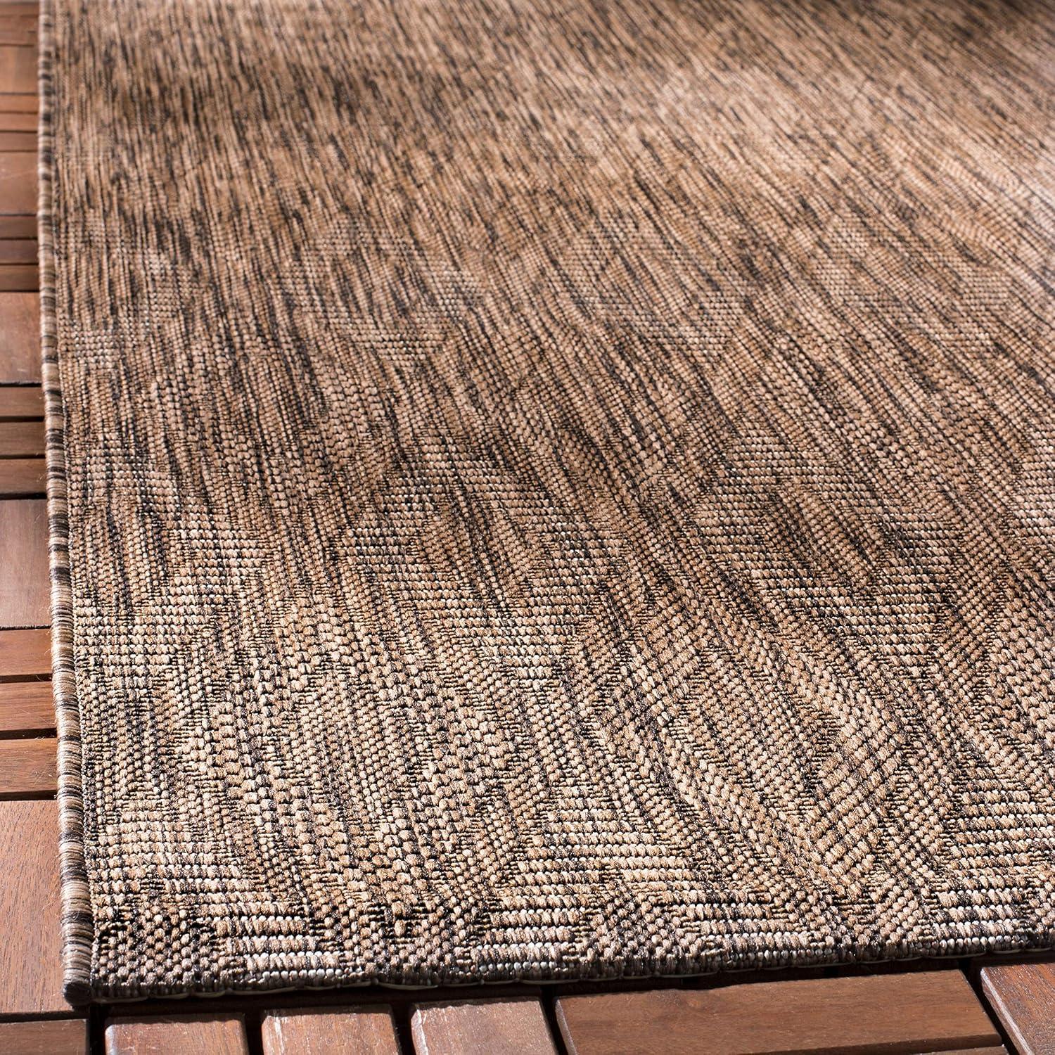 Courtyard CY8522 Power Loomed Indoor and Outdoor Area Rug - Brown/Brown - 6'7"x9'6" - Safavieh