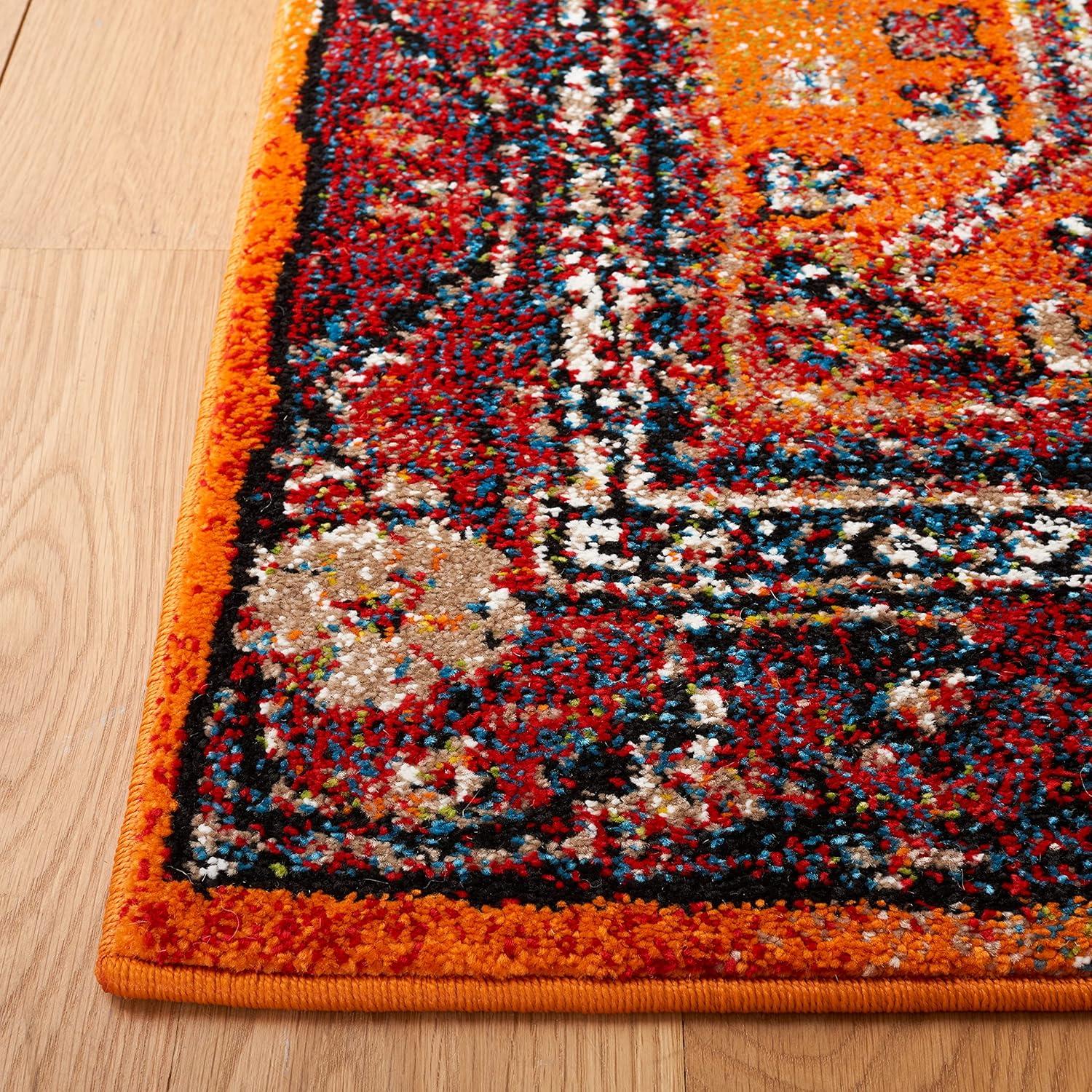 Vintage Hamadan VTH204 Power Loomed Area Rug - Orange/Black - 4'x6' - Safavieh.