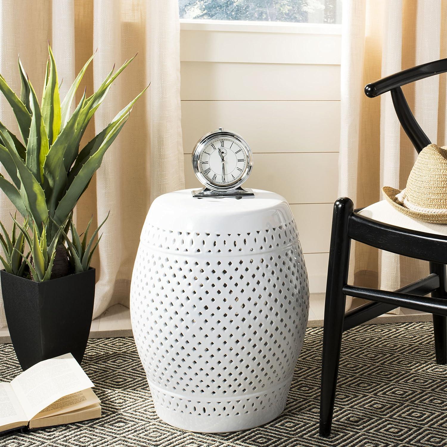 Safavieh Diamond Ceramic Garden Stool in Cream