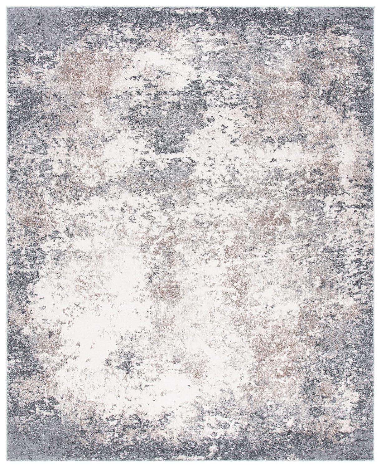 Aston ASN705 Power Loomed Indoor Area Rug - Grey/Ivory - 9'x12' - Safavieh