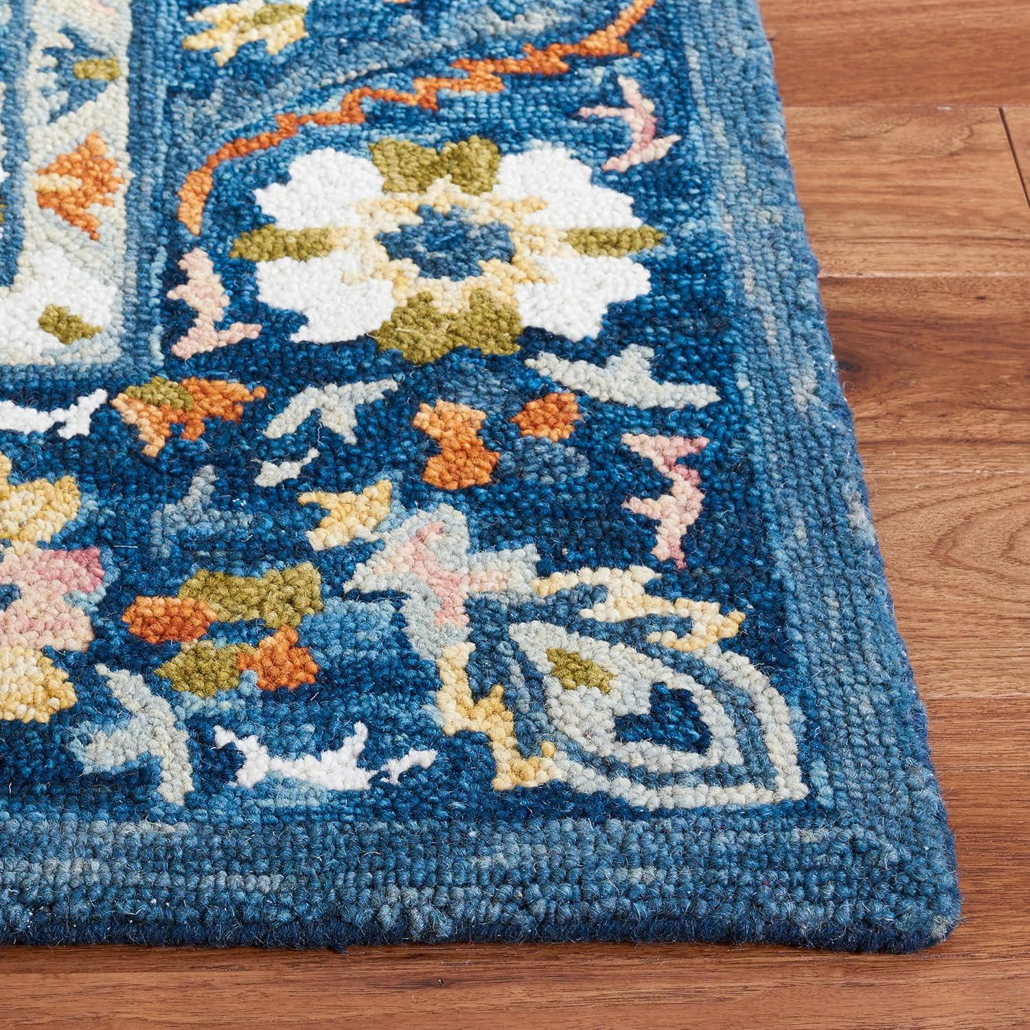 Aspen W/ Tassels APN123 Hand Tufted Indoor Runner Rug - Blue/Rust - 2'3"x9' - Safavieh