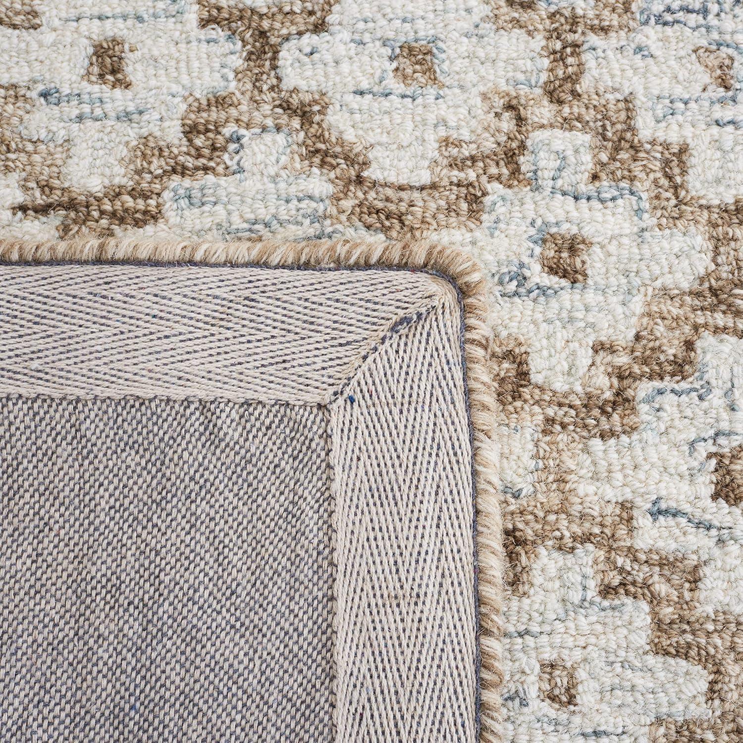 Hand-Tufted Elegance Beige & Sage Wool 3' x 5' Accent Rug