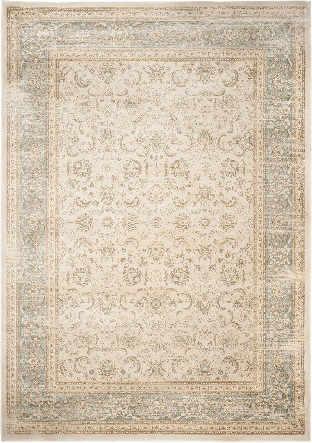 SAFAVIEH Vintage Roseann Traditional Area Rug, Ivory/Light Blue, 4' x 5'7"