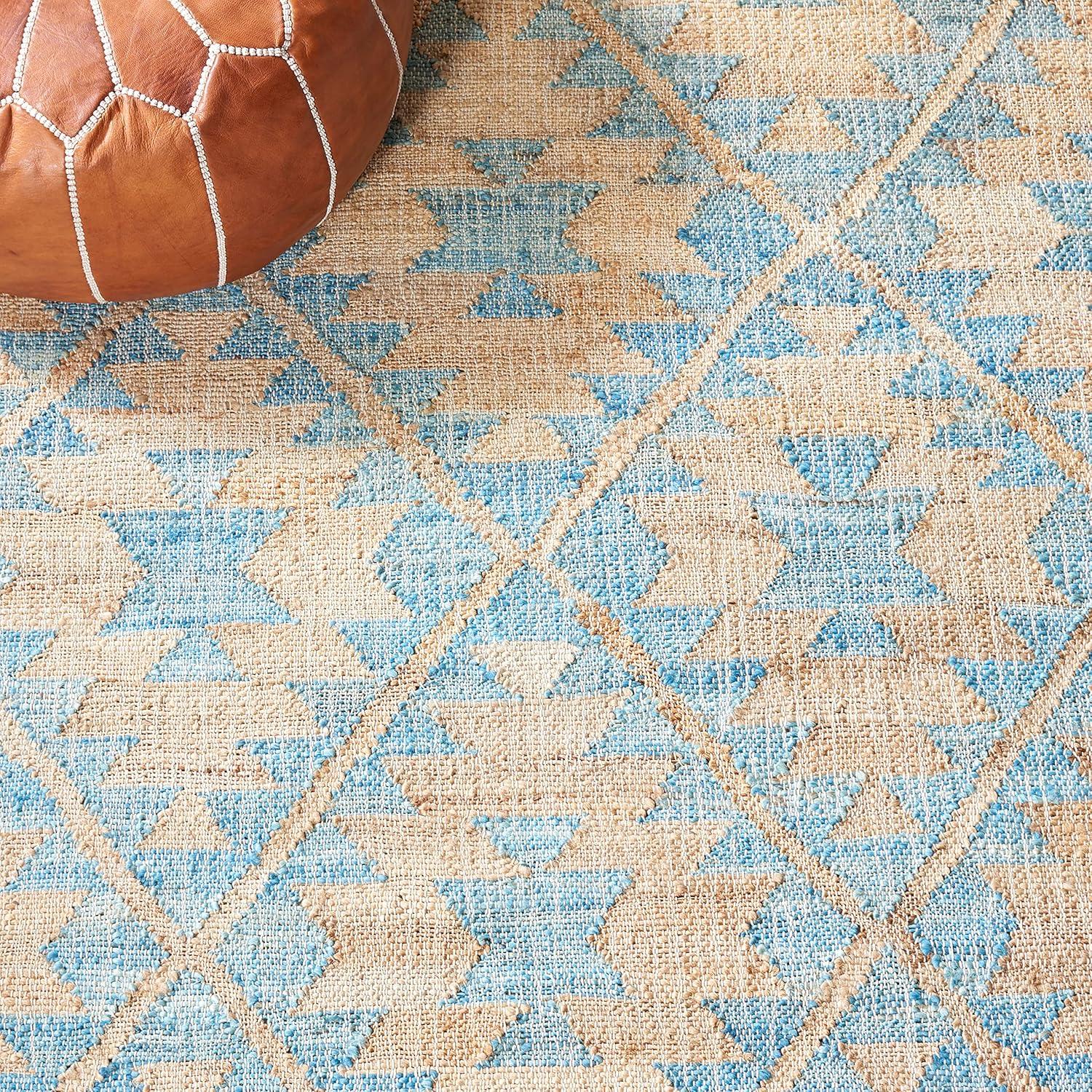Kilim KLM757 Hand Woven Area Rug - Blue/Natural - 3'x5' - Safavieh.