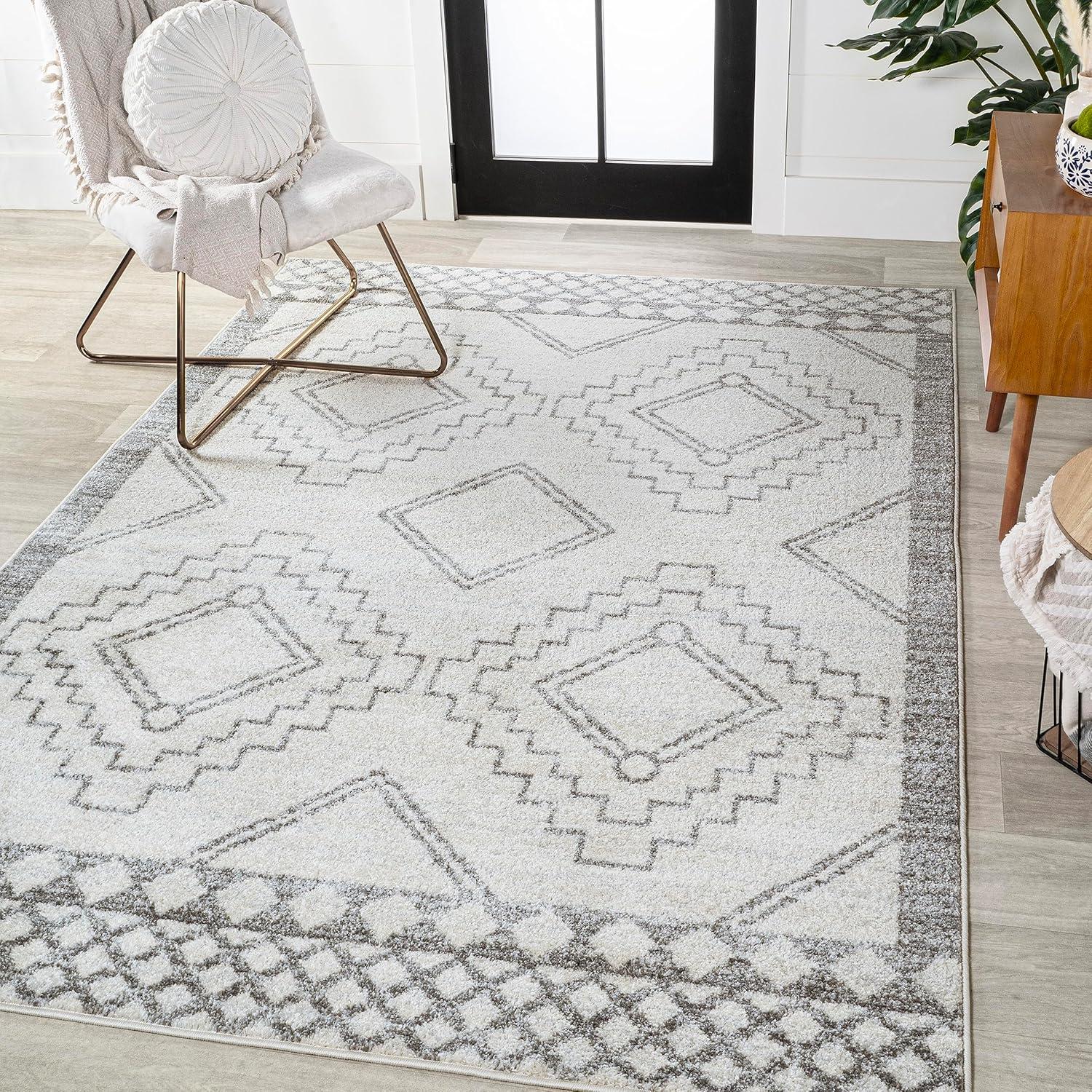 JONATHAN Y Amir Moroccan Beni Souk Cream/Gray 8 ft. x 10 ft. Area Rug
