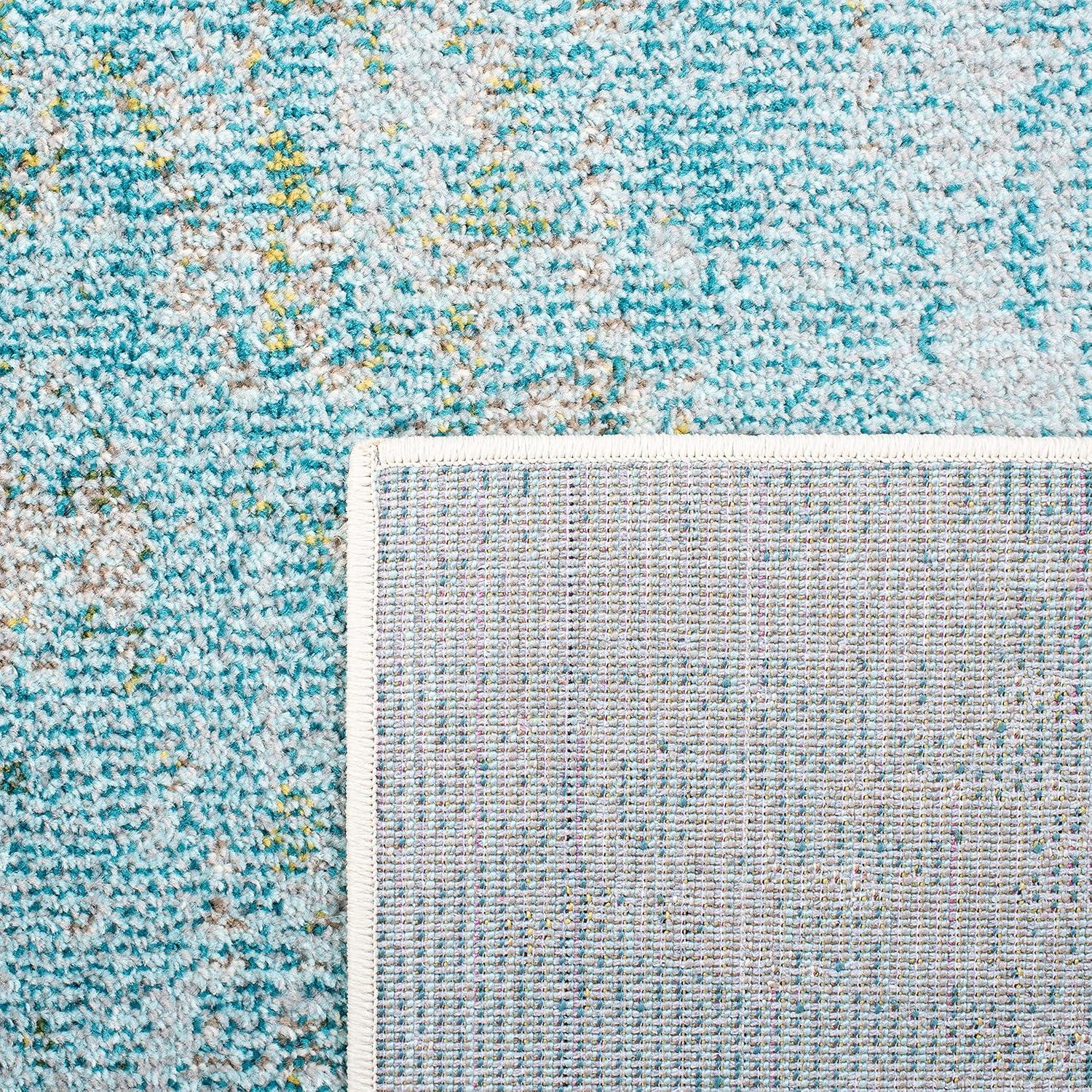 Madison MAD440 Power Loomed Area Rug - Light Blue/Green - 8'x8' - Safavieh.