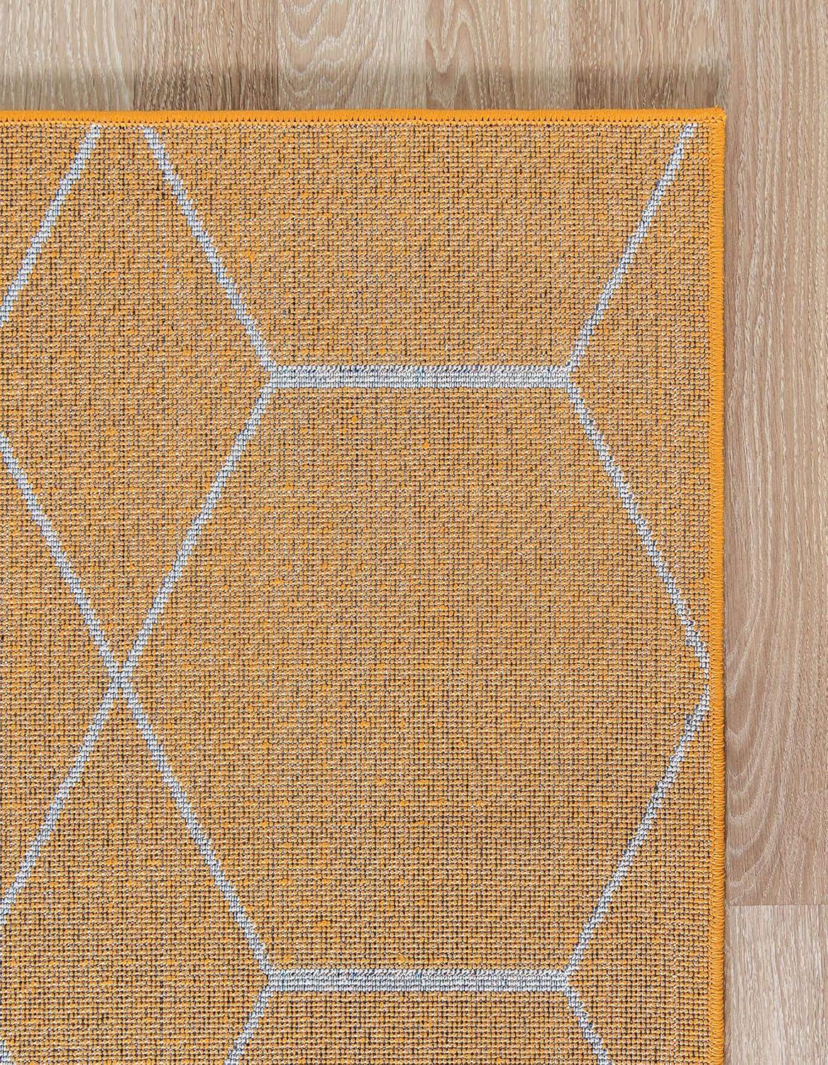 Unique Loom 2' 0 x 8' 8 Trellis Frieze Geometric Orange Area Rug