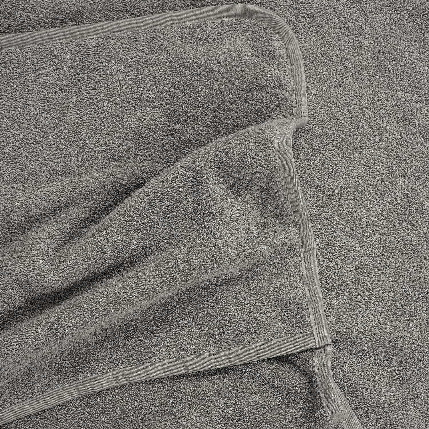 American Soft Linen Chaise Lounge Covers with Pocket, 86"x32" Oversized Pool Chair Lounge Towel, Rockridge Gray