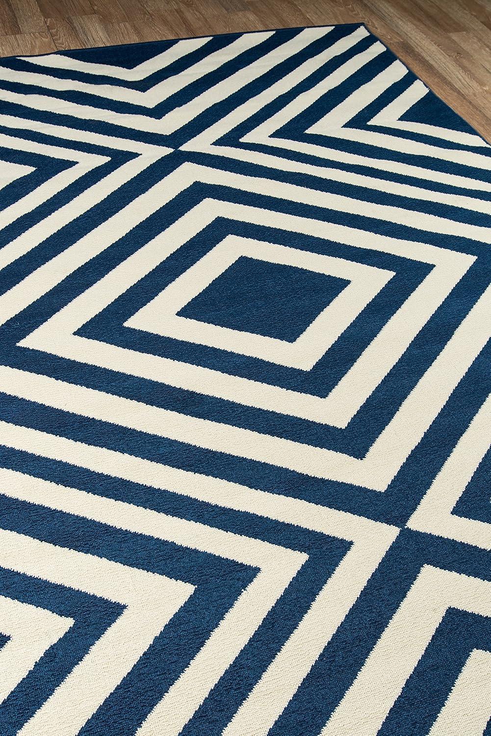 Momeni Baja Zig Zag Navy Indoor Outdoor Rug 2'3" X 7'6" Runner