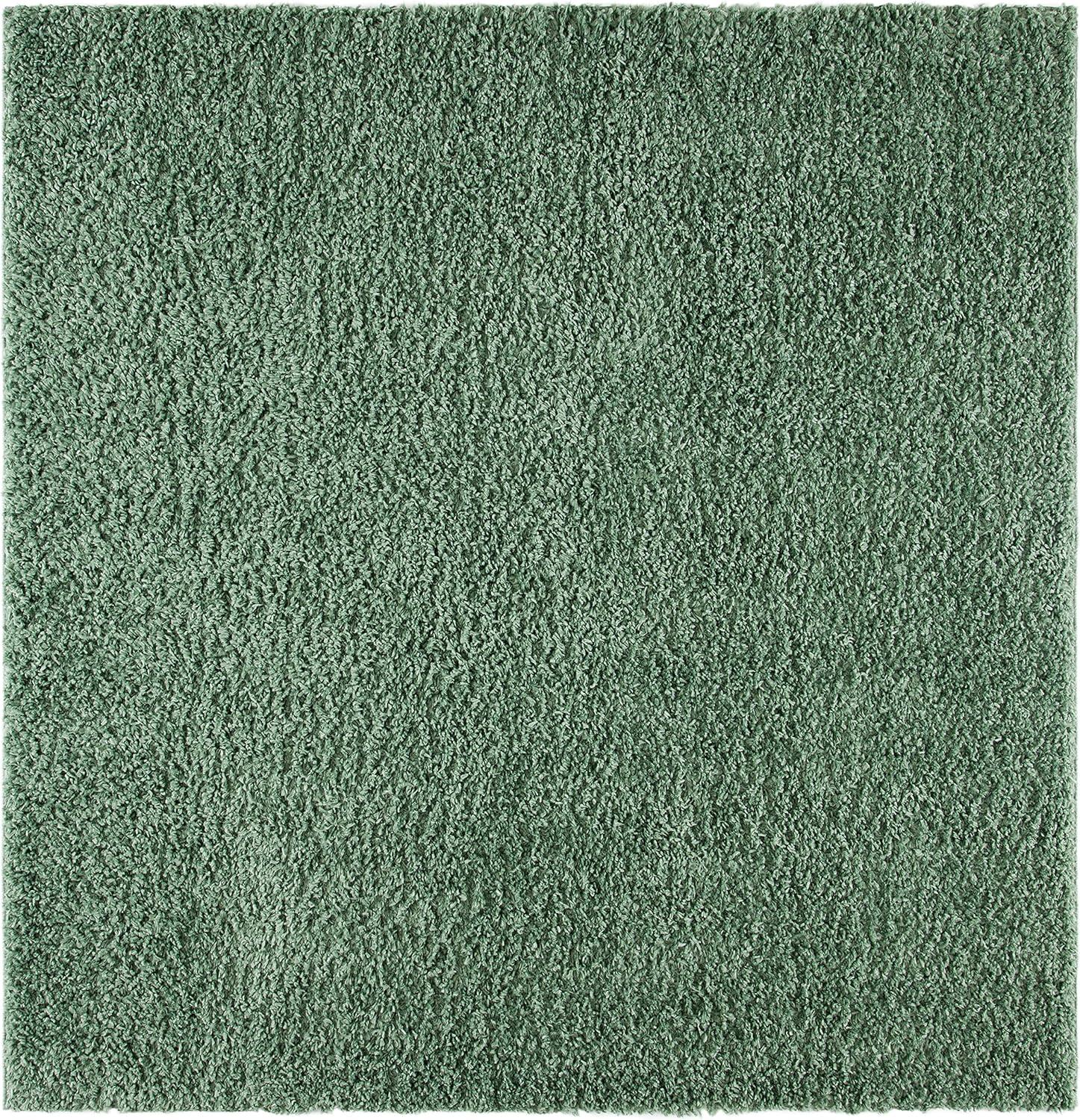 August Shag AUG200 Power Loomed Indoor Area Rug - Green - 5'x5' - Safavieh