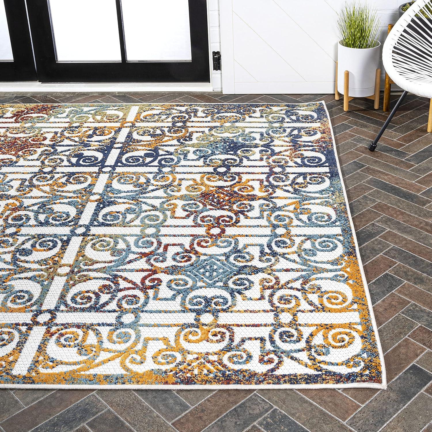 Cetara Ornate Trellis Indoor/Outdoor Runner Rug - JONATHAN Y