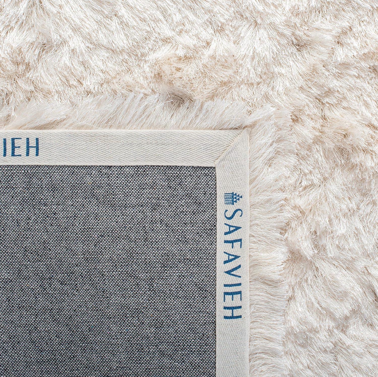Paris Shag SG511 Hand Tufted Indoor Area Rug - Ivory - 7'x7' Square - Safavieh