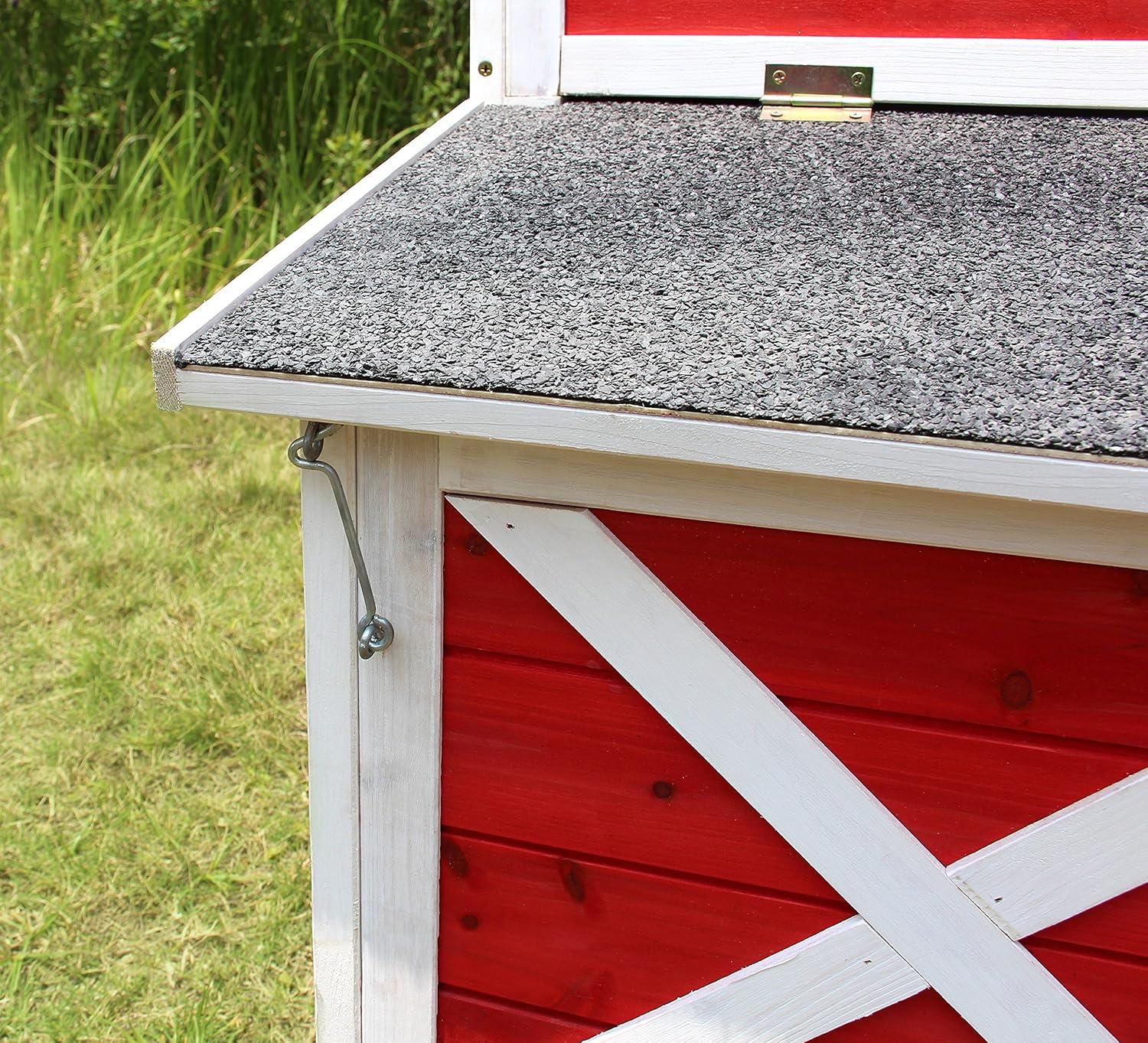 Barn Chicken Coop with Roof Top Planter, Red