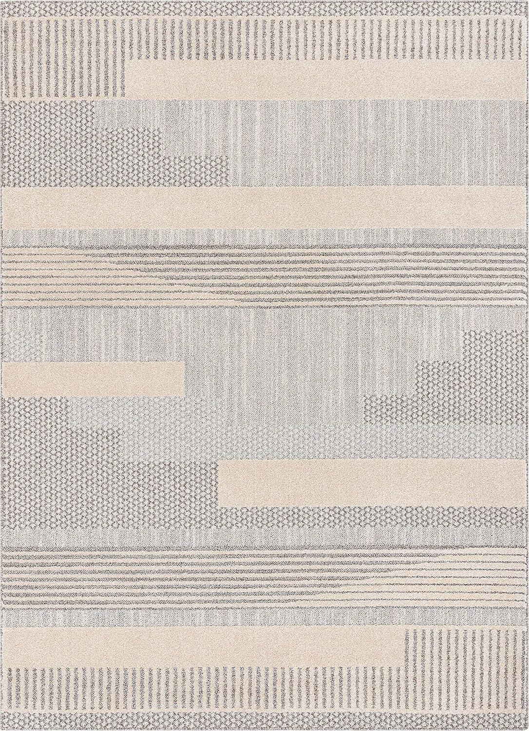 Briar Beige Geometric Synthetic 9x13 Area Rug