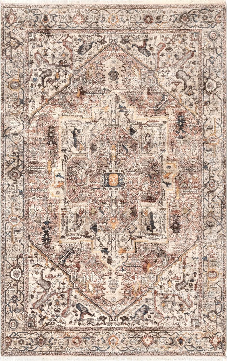 Nuloom Harriet Vintage Medallion Fringe Indoor Area Rug