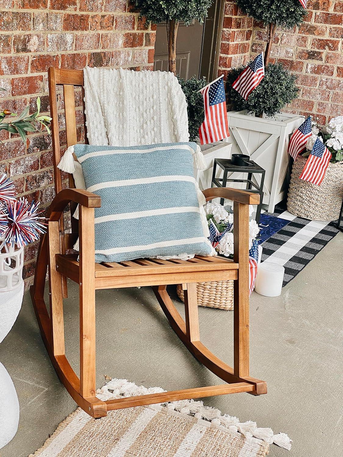 Clayton Rocking Chair Indoor/Outdoor - PAT7003 - Teak - Safavieh