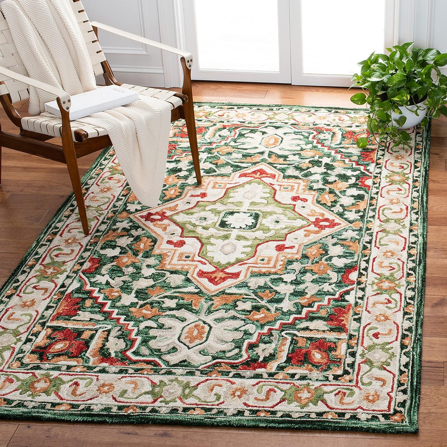 Aspen APN705 Hand Tufted Area Rug - Green/Ivory - 5'x8' - Safavieh.