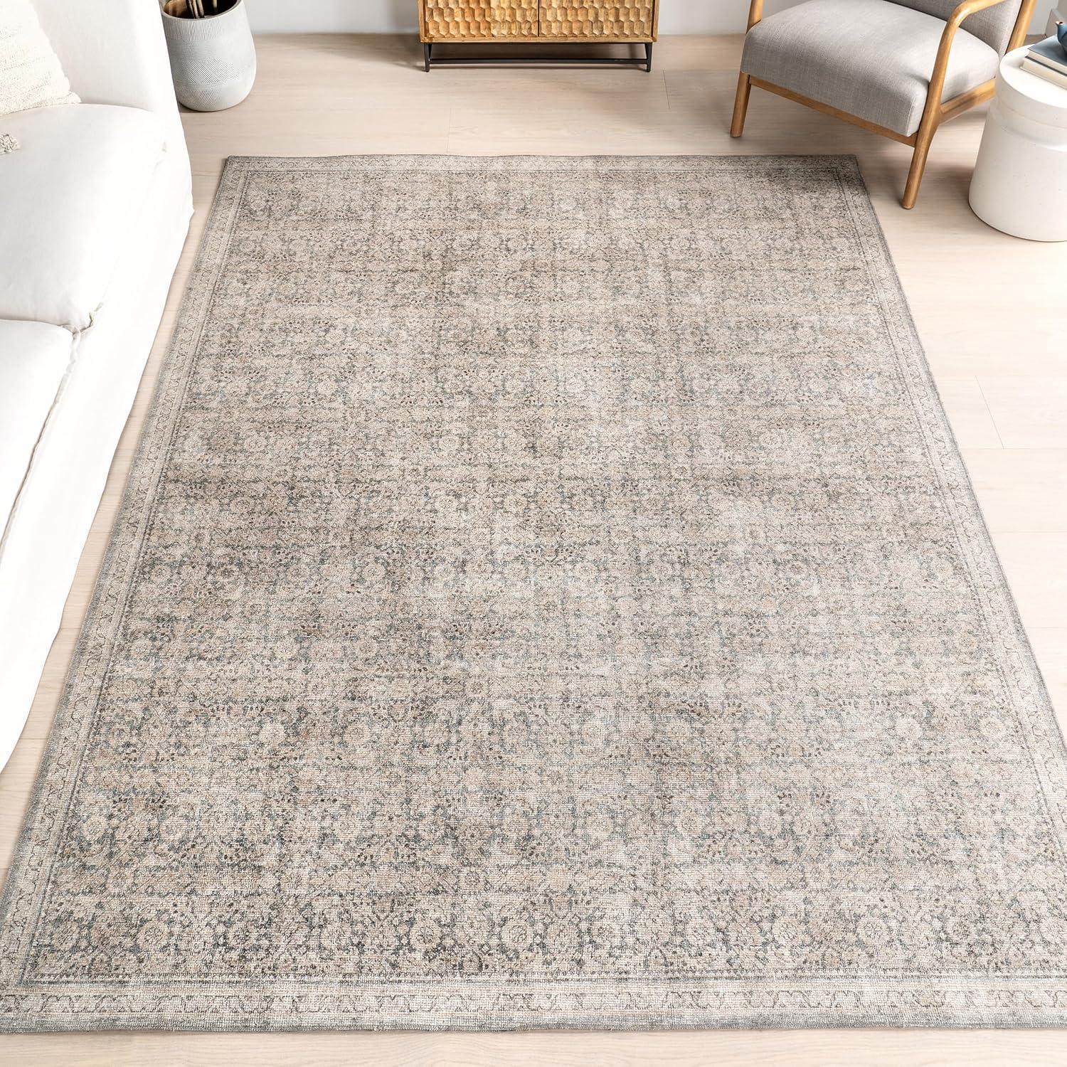 Nuloom Hillstone Collection Cally Traditional Vintage Medallion Area Rug, 5' x 8', Taupe