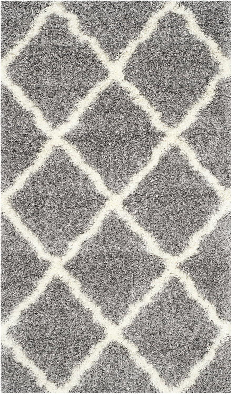 Montreal Shag SGM866 Power Loomed Indoor Accent Rug - Grey/Ivory - 3'x5' - Safavieh.