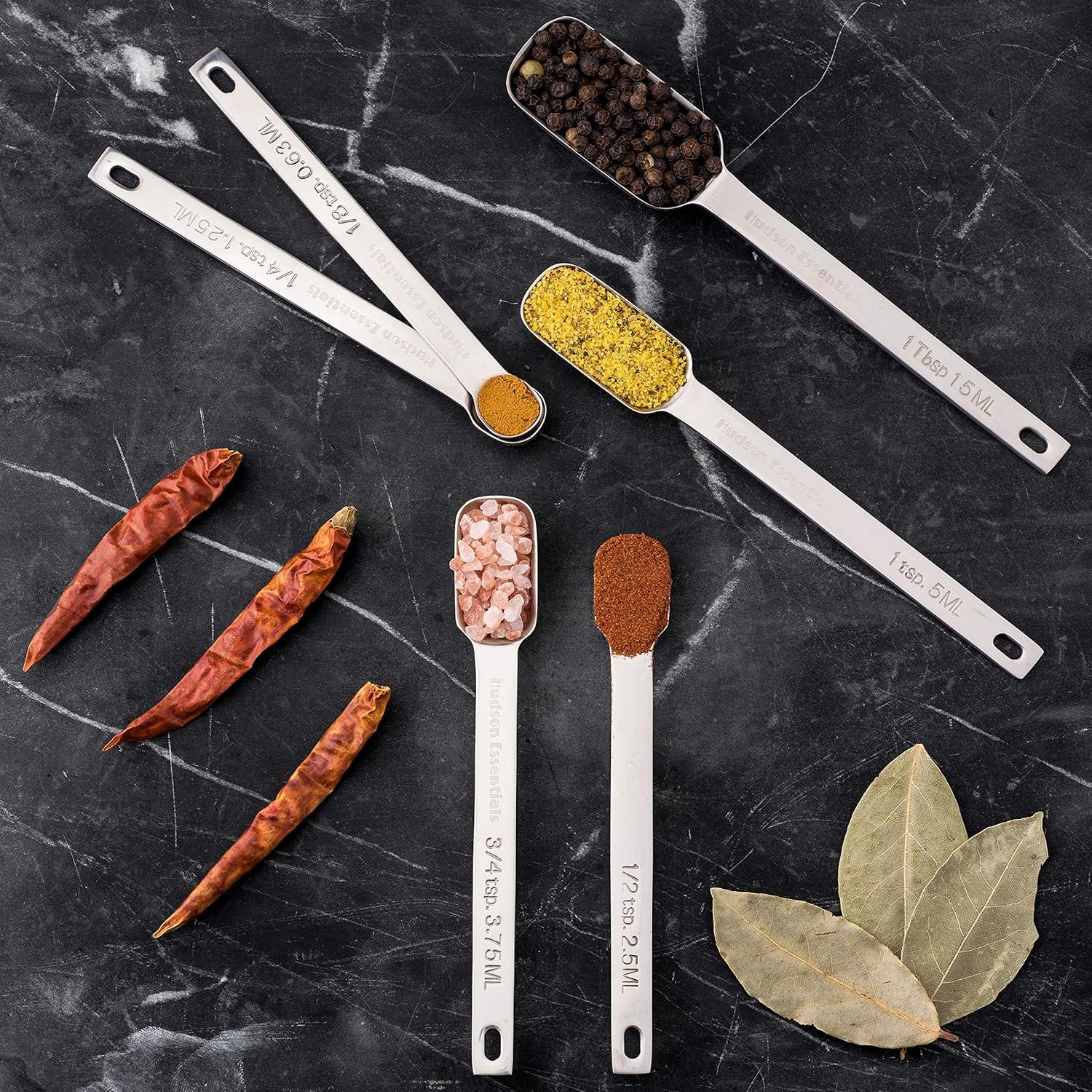 Hudson Essentials Stainless Steel 7-Piece Measuring Spoons Set