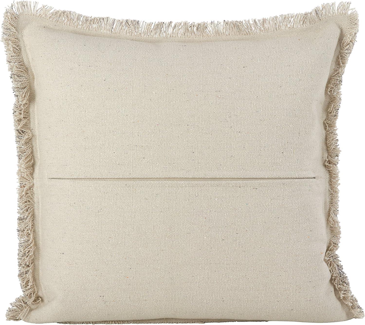 20"x20" Oversize Down Filled Fringed Diamond Square Throw Pillow - Saro Lifestyle