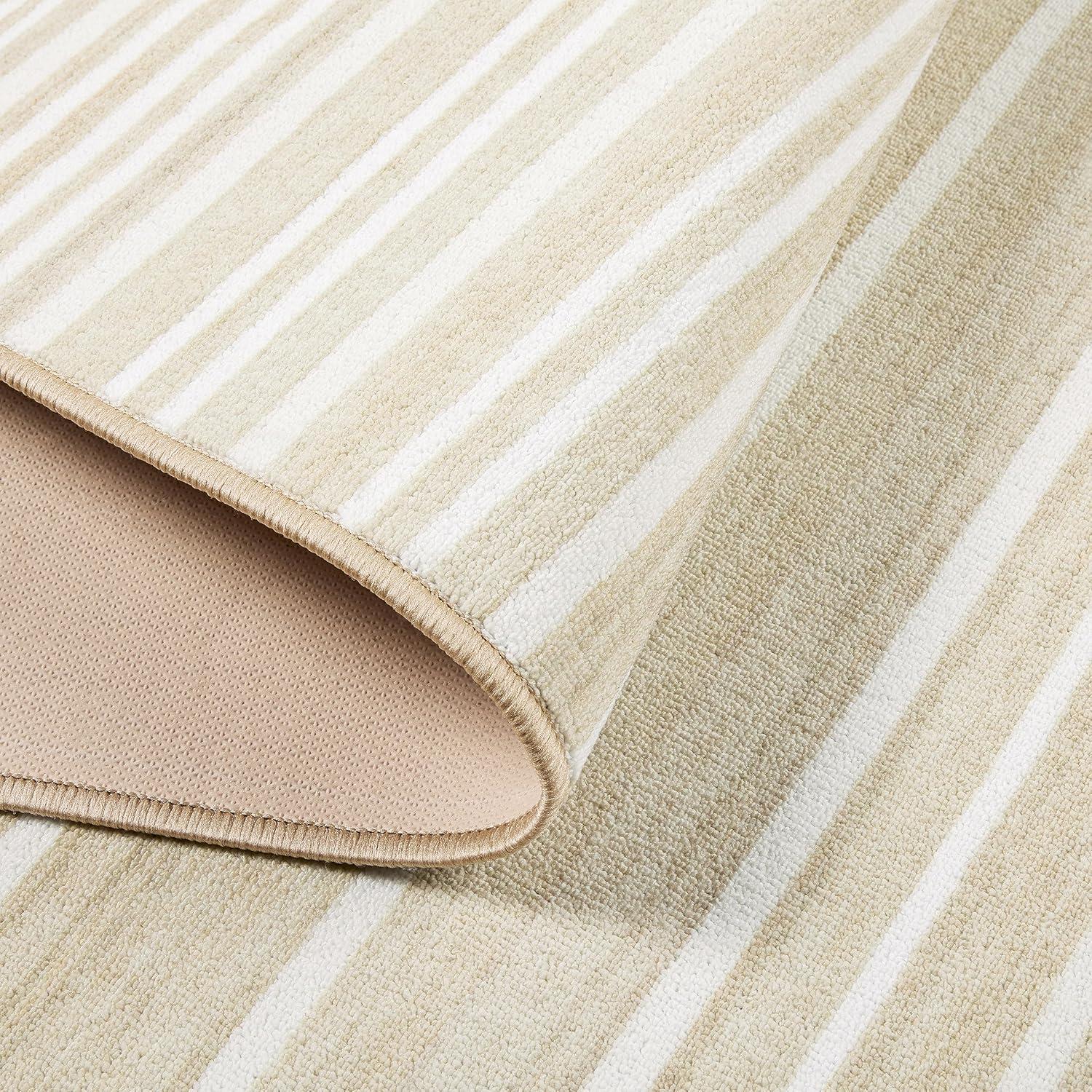 Town & Country Basic Layne Everwash Non-Slip Backing Area Rug Cream/Beige
