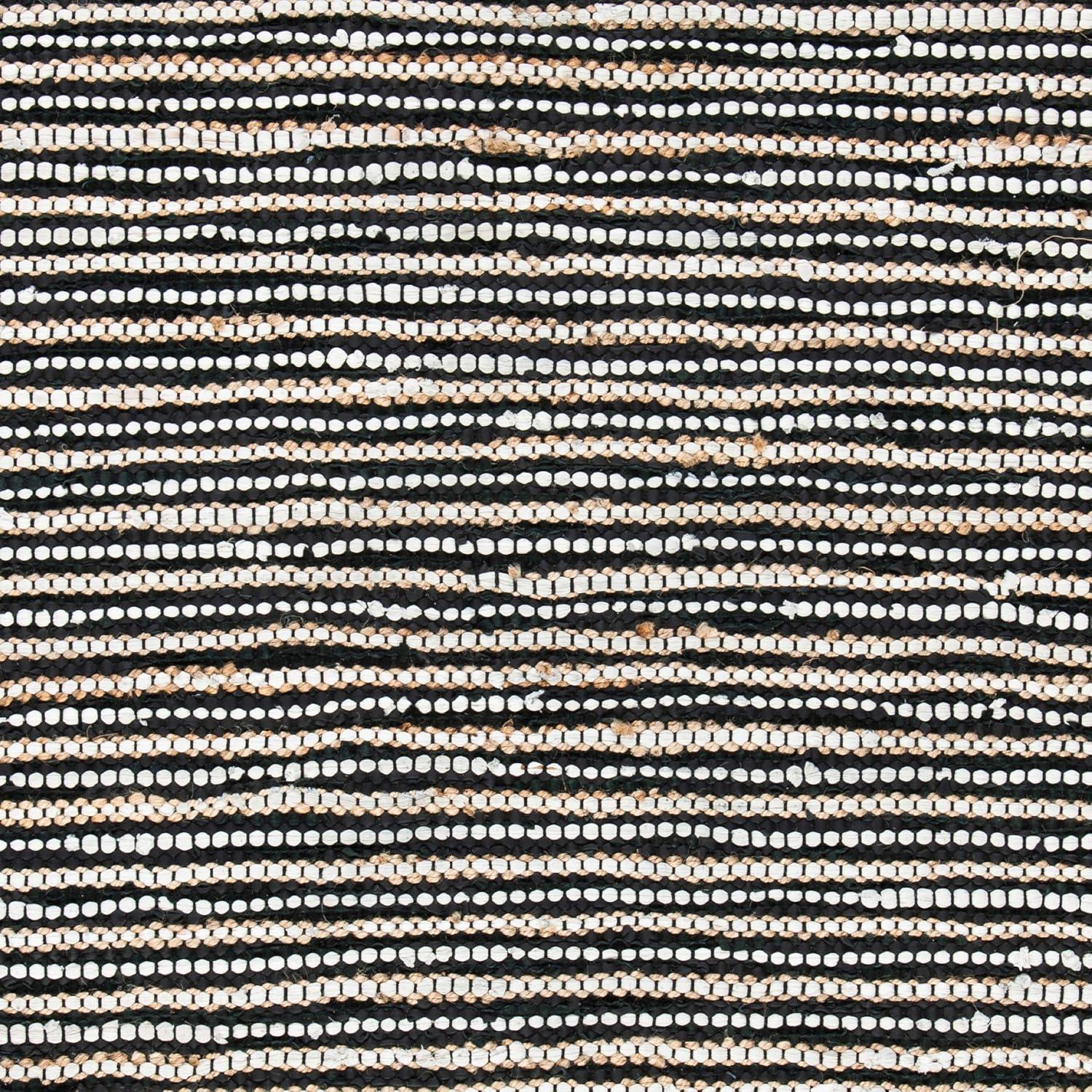 Vintage Leather VTL373 Hand Woven Indoor Area Rug - Black/Multi - 4'x6' - Safavieh.