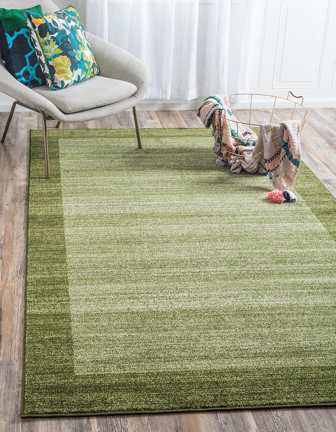 Unique Loom Del Mar Collection Area Rug - Abigail (5' 3" x 8' Rectangle Light Green/Ivory)