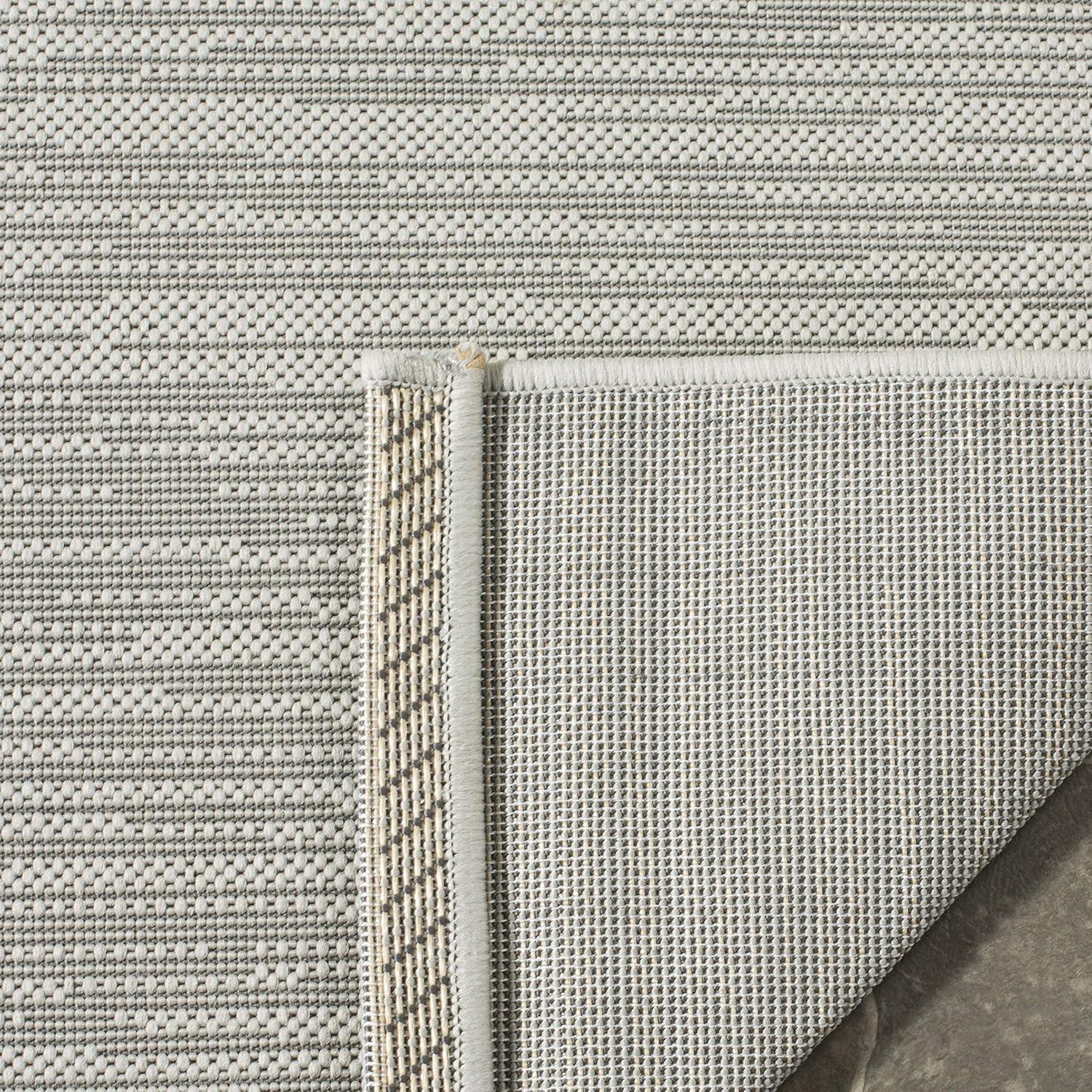 SAFAVIEH Courtyard Alana Contemporary Indoor/Outdoor Area Rug, 4' x 5'7", Light Grey