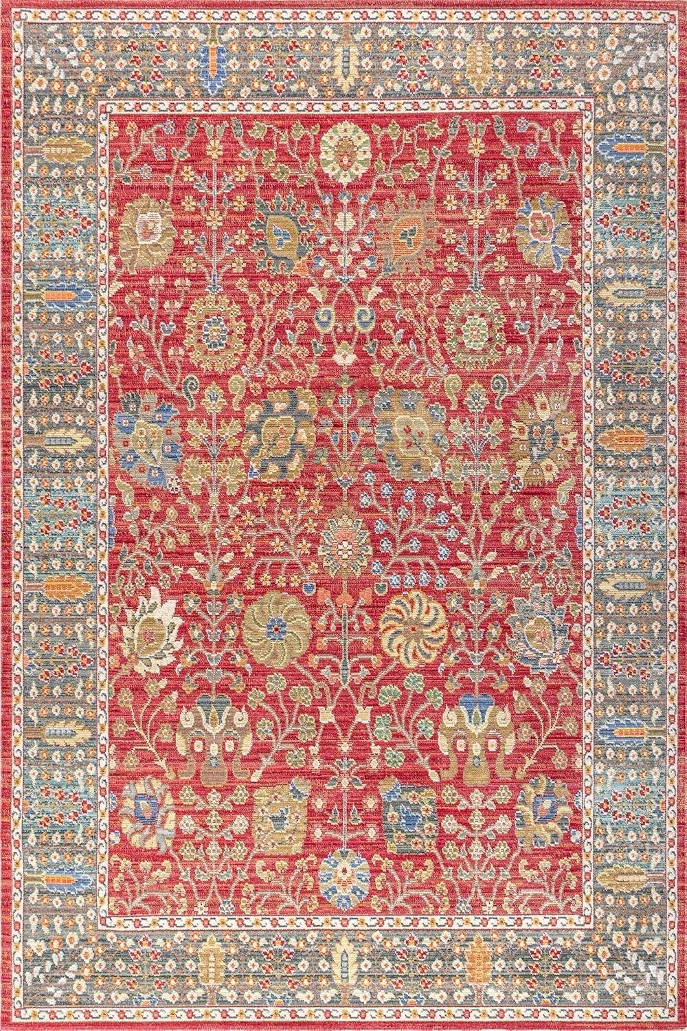 India Flower and Vine Area Rug - JONATHAN Y