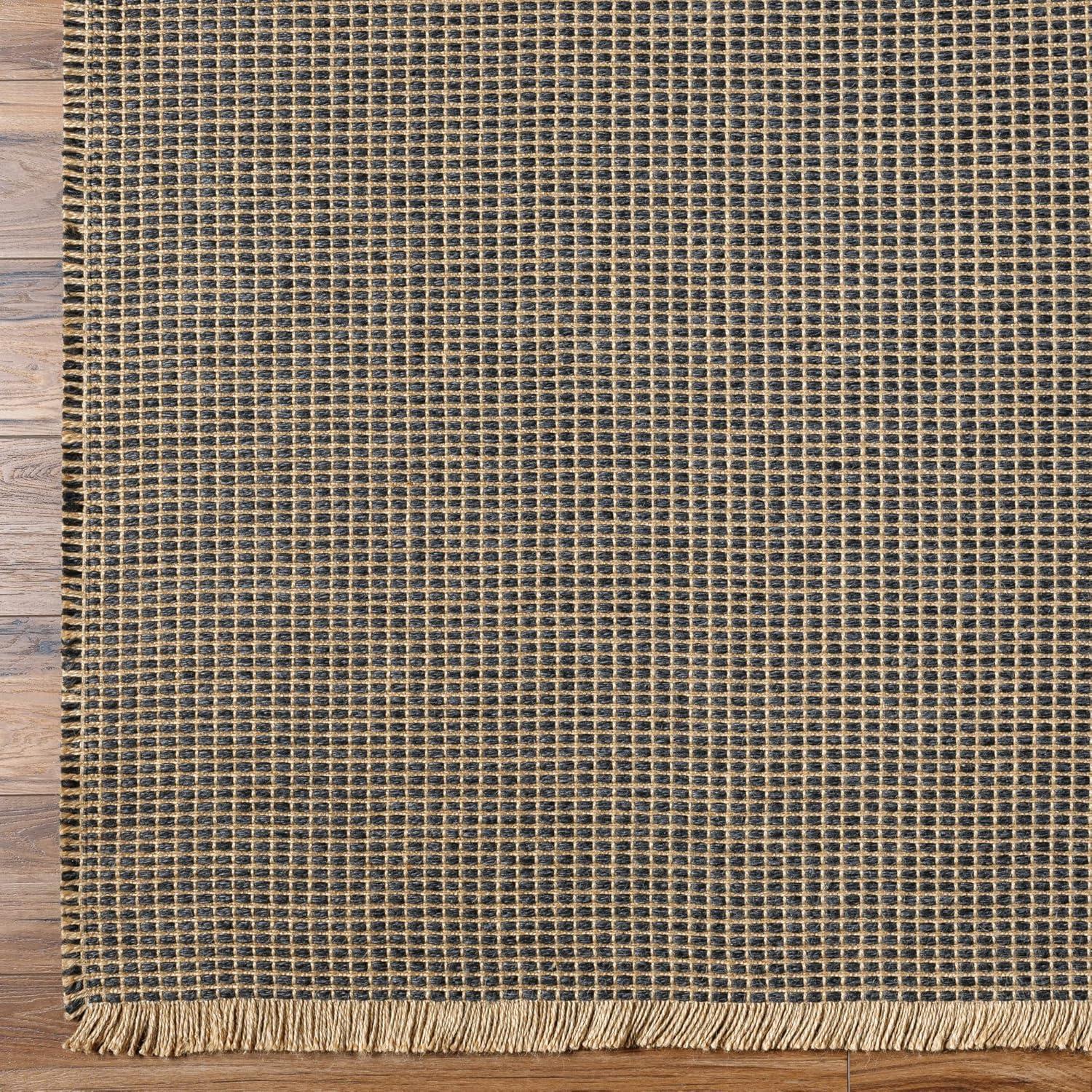 Kimi II Jute Rug by Becki Owens x Surya - Black and Natural / 3'11" x 5'7"