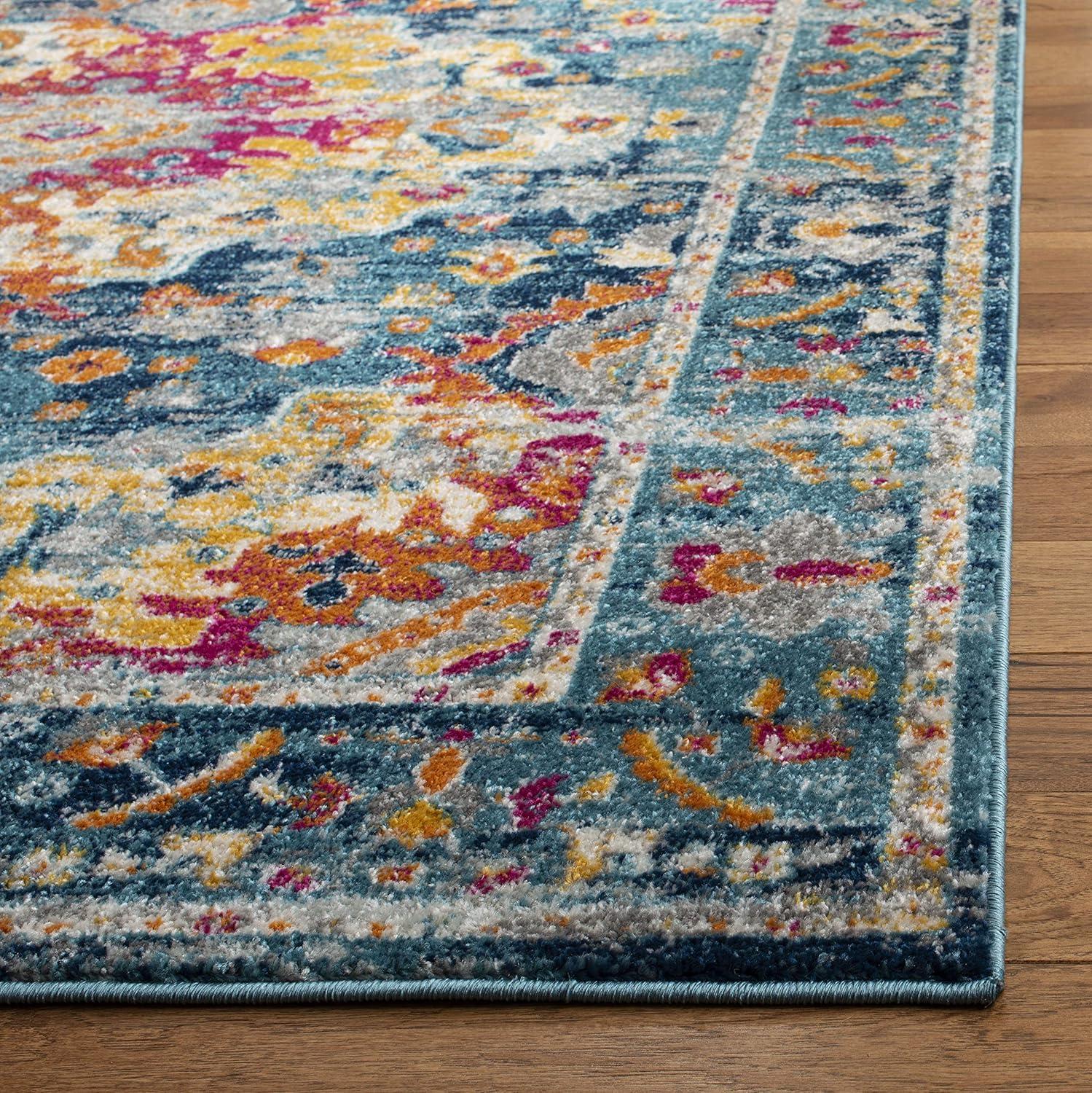 Madison MAD154 Power Loomed Indoor Accent Rug - Teal/Fuchsia - 3'x5' - Safavieh