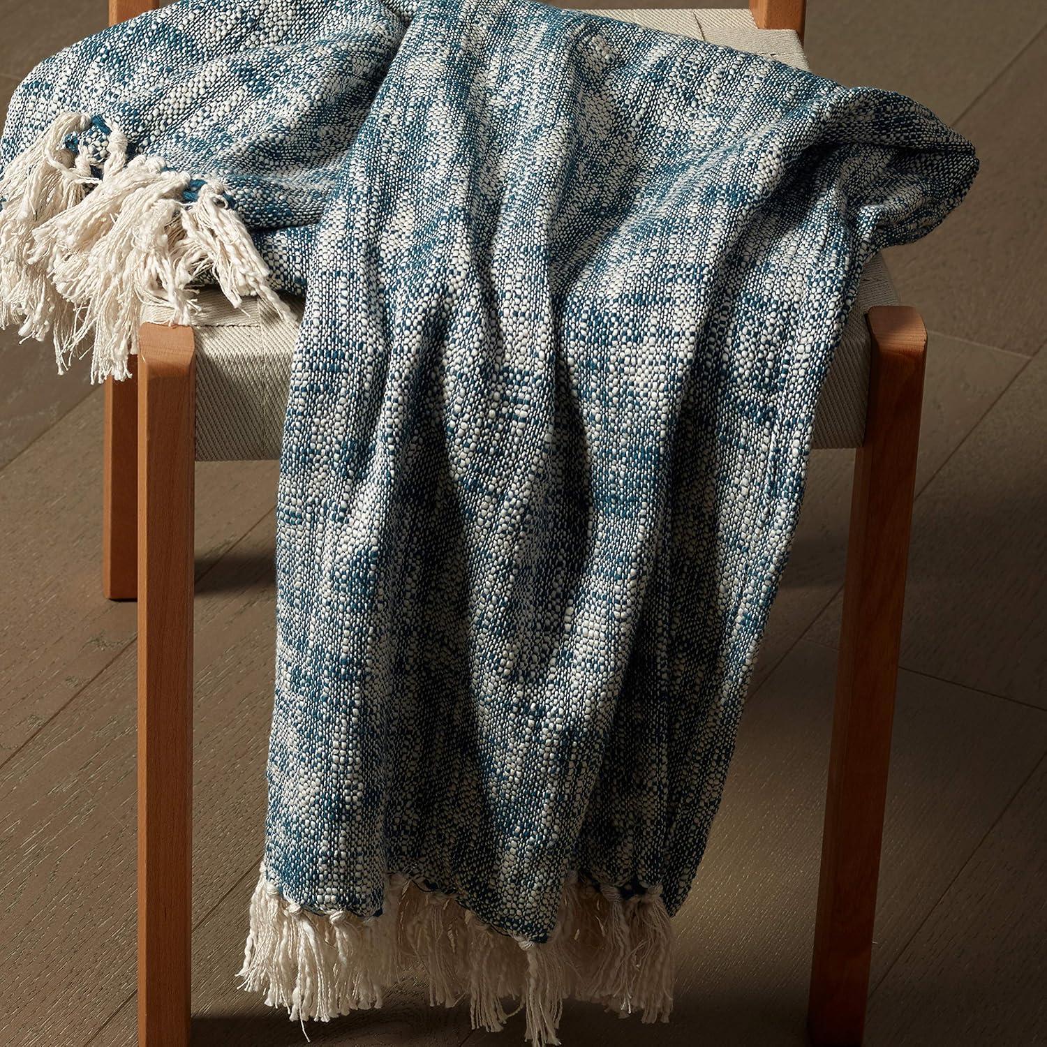 Handmade Solid 100% Cotton Woven Throw Blanket