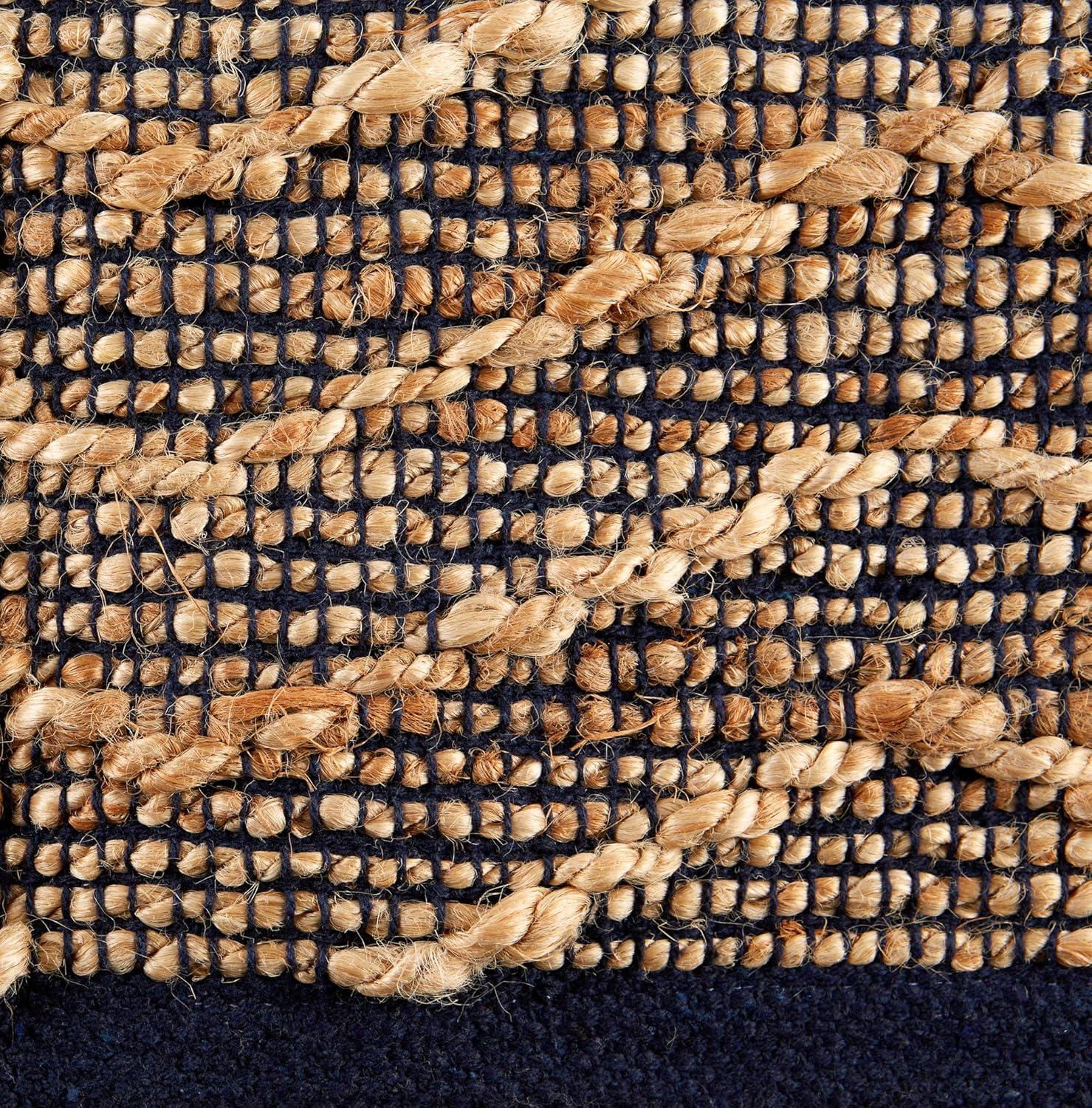 Design Imports Natural Jute Chevron - French Blue - 2 X 3 Ft