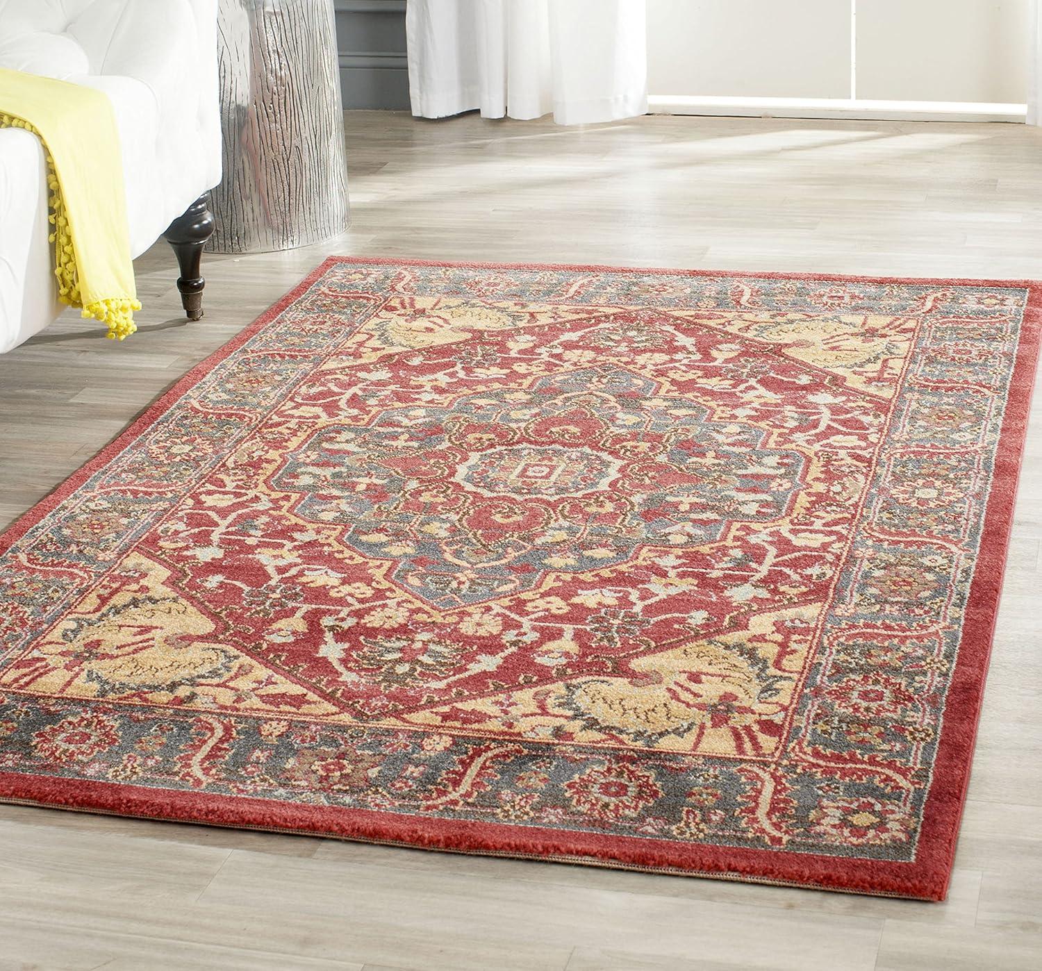 Mahal MAH621 Power Loomed Indoor Area Rug - Navy/Red - 6'7"x9'2" - Safavieh.