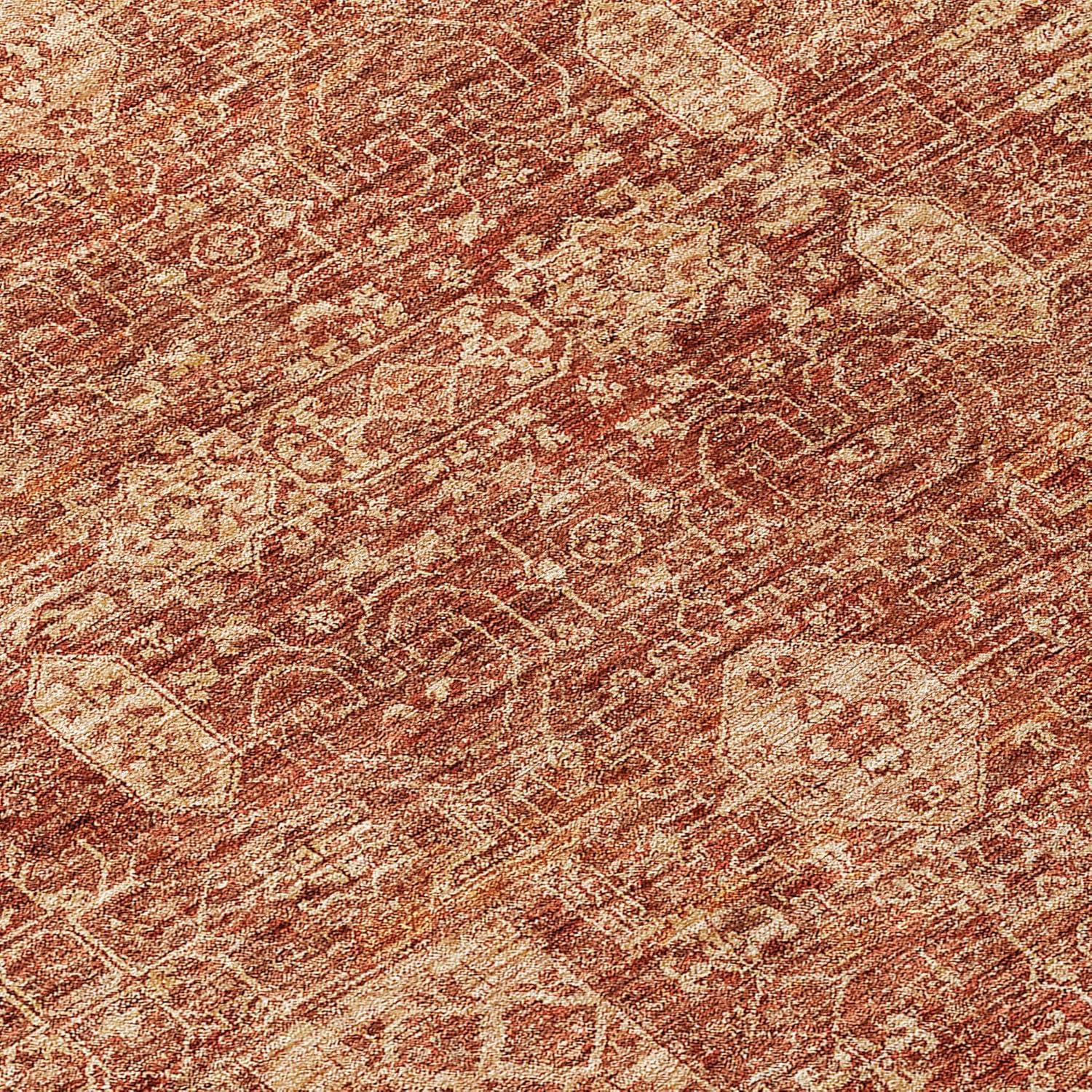 Paprika Flat Woven Synthetic Rectangular Area Rug 3' x 5'