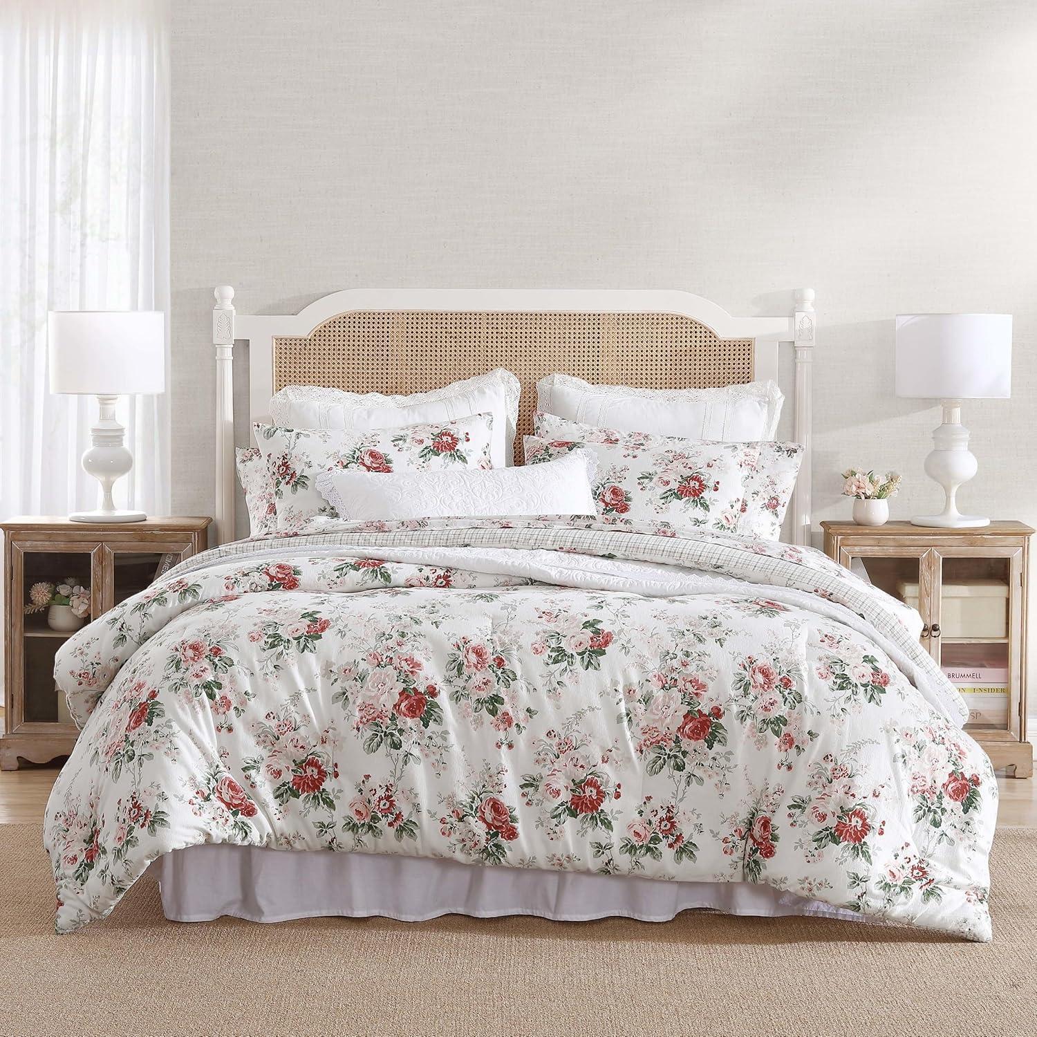 Ashfield Red and White Cotton King Comforter Set