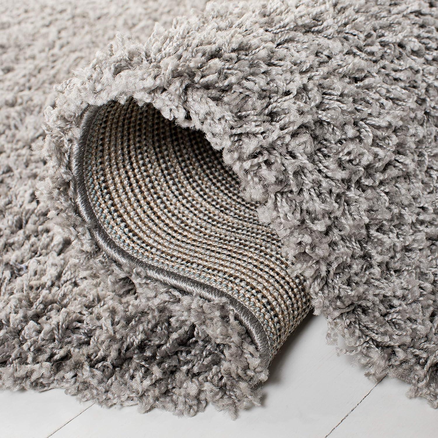 Athens Shag SGA119 Power Loomed Indoor Area Rug - Light Grey - 5'1"x7'6" - Safavieh