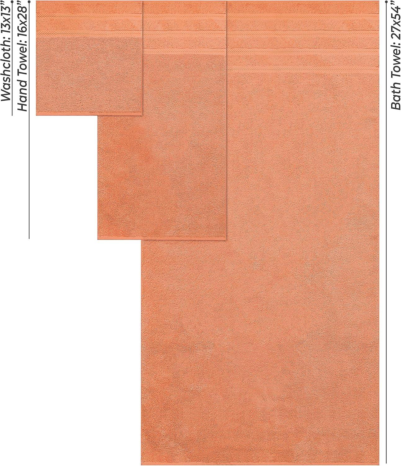 American Soft Linen 6 Piece Towel Set, 100% Cotton Bath Towels for Bathroom, Malibu Peach
