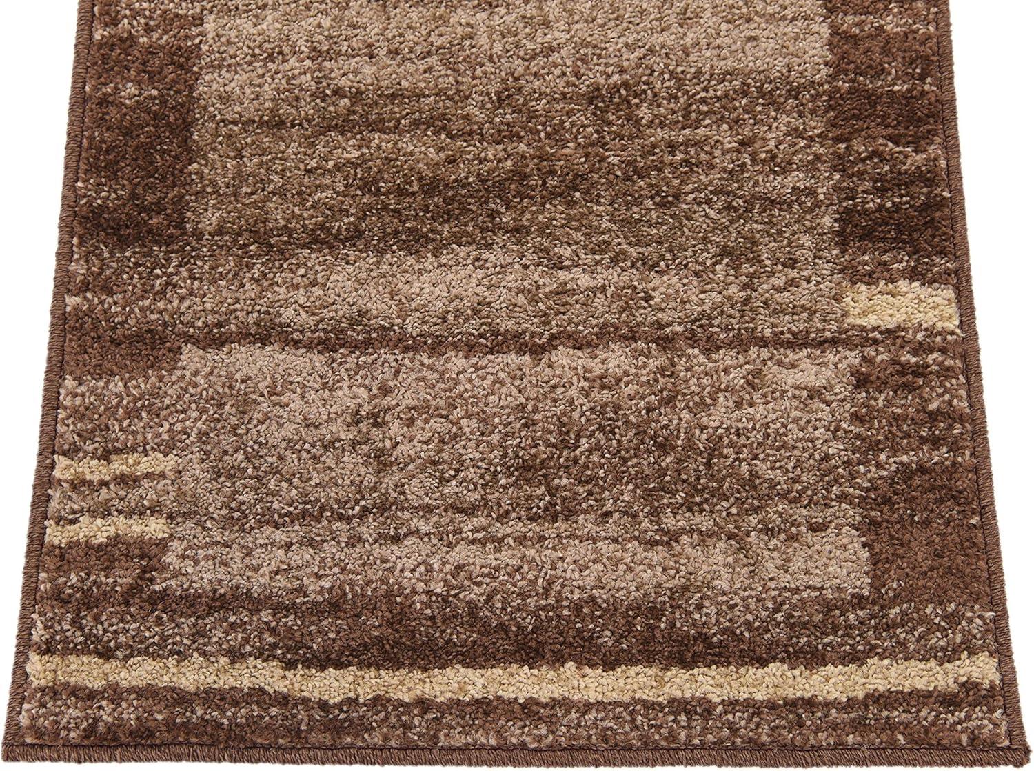 Modern Abstract Brown & Beige Indoor Area Rug - 2' x 3'