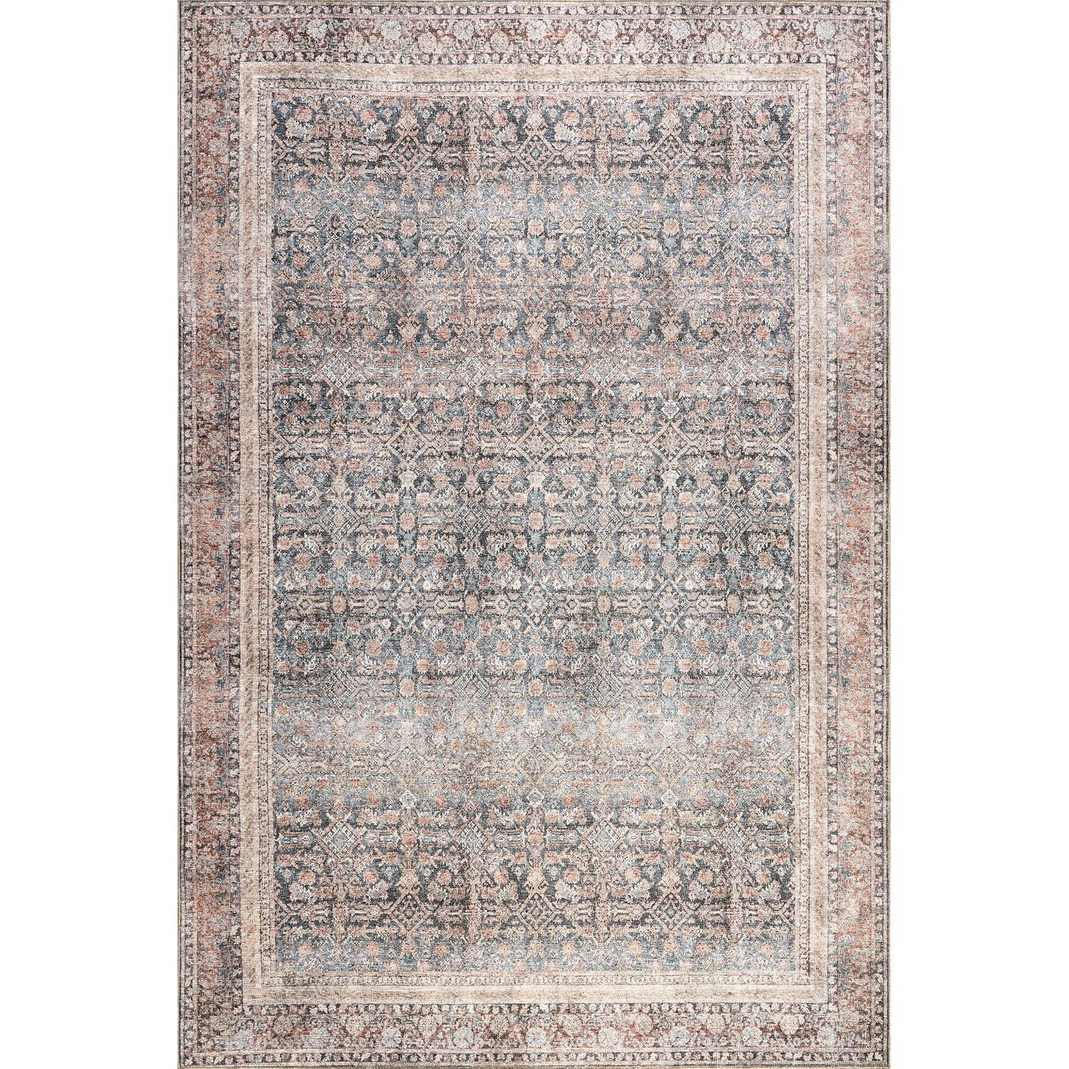 Nuloom Hillstone Collection Elfrieda Traditional Vintage Medallion Area Rug, 10' x 13', Light Beige