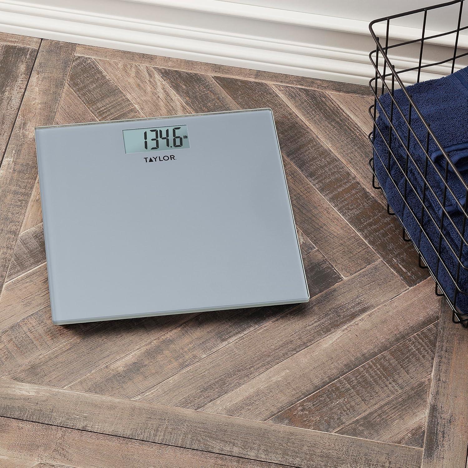 Taylor Digital Glass Bathroom Scale with Silver Finish